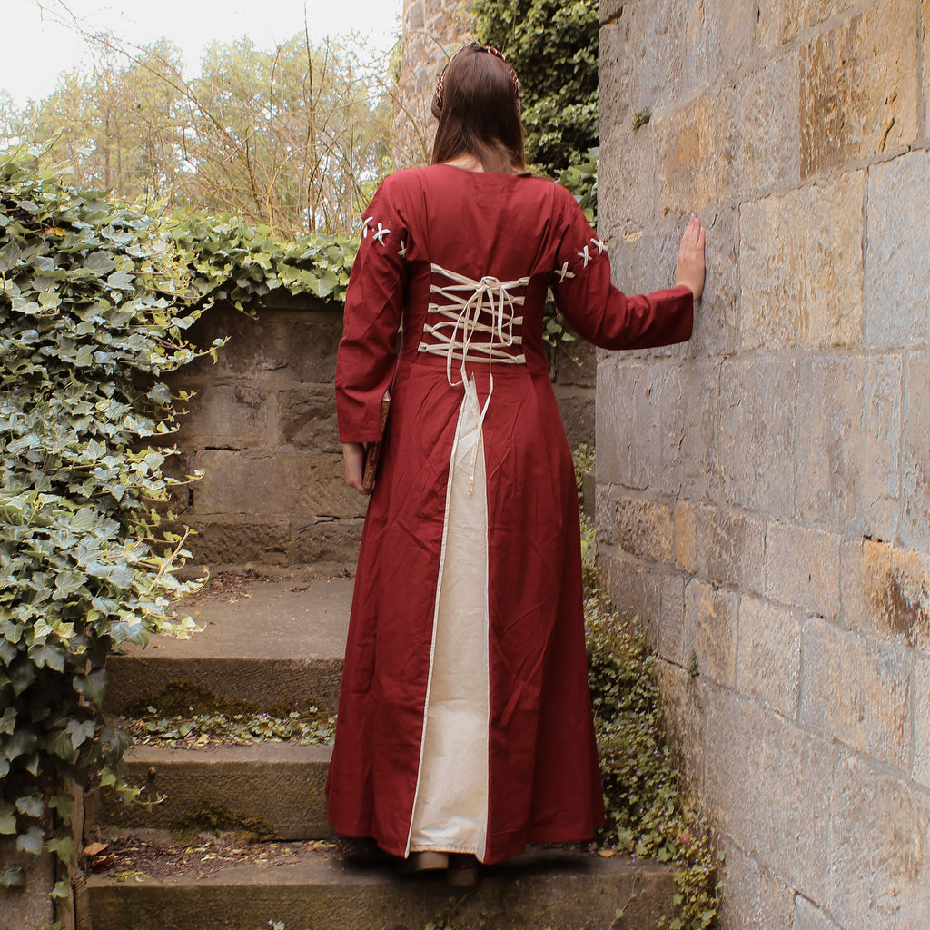 Imagen del producto Vestido medieval Larina rojo-beige