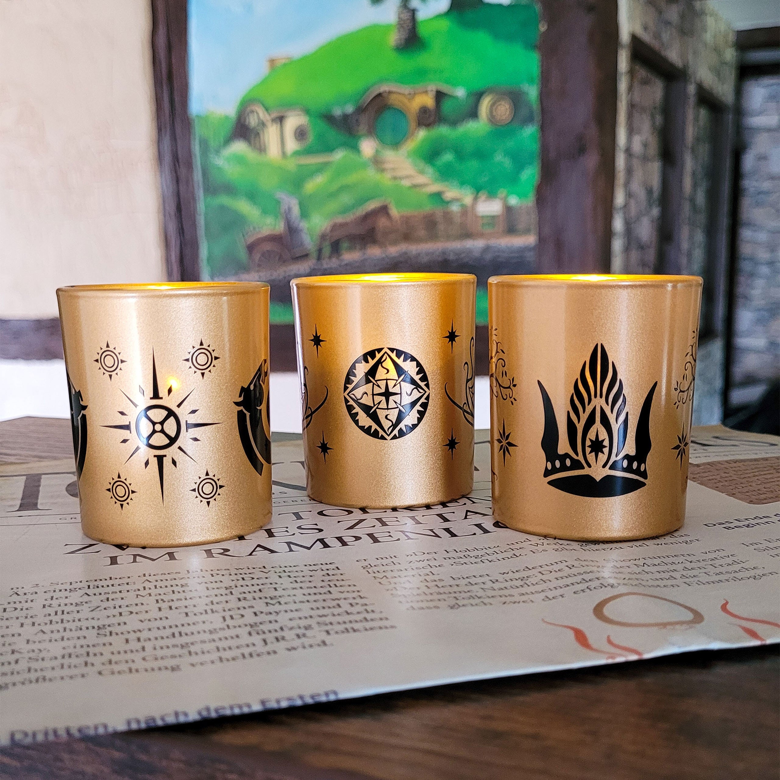 Imagen del producto El Señor de los Anillos - Portavelas de la Tierra Media Juego de 3
