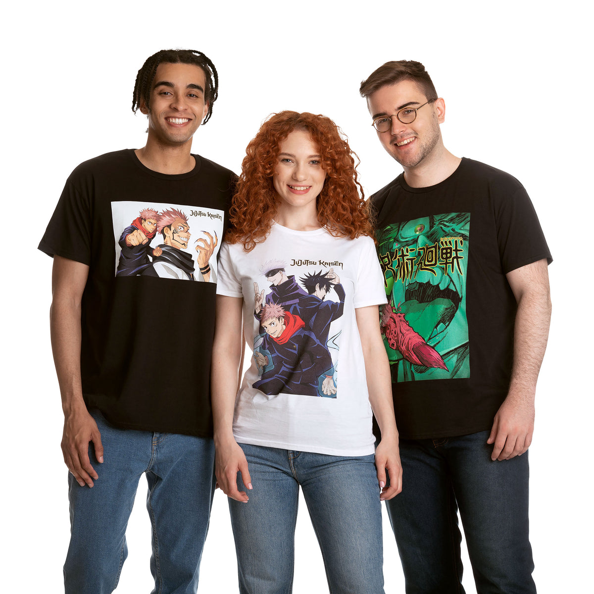 Imagen del producto Jujutsu Kaisen - Camiseta Trio blanca