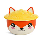 Imagen del producto Tazón Kawaii de zorro con tapa para fans del Anime
