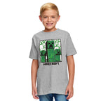 Imagen del producto Minecraft - Camiseta Creeper para niños gris