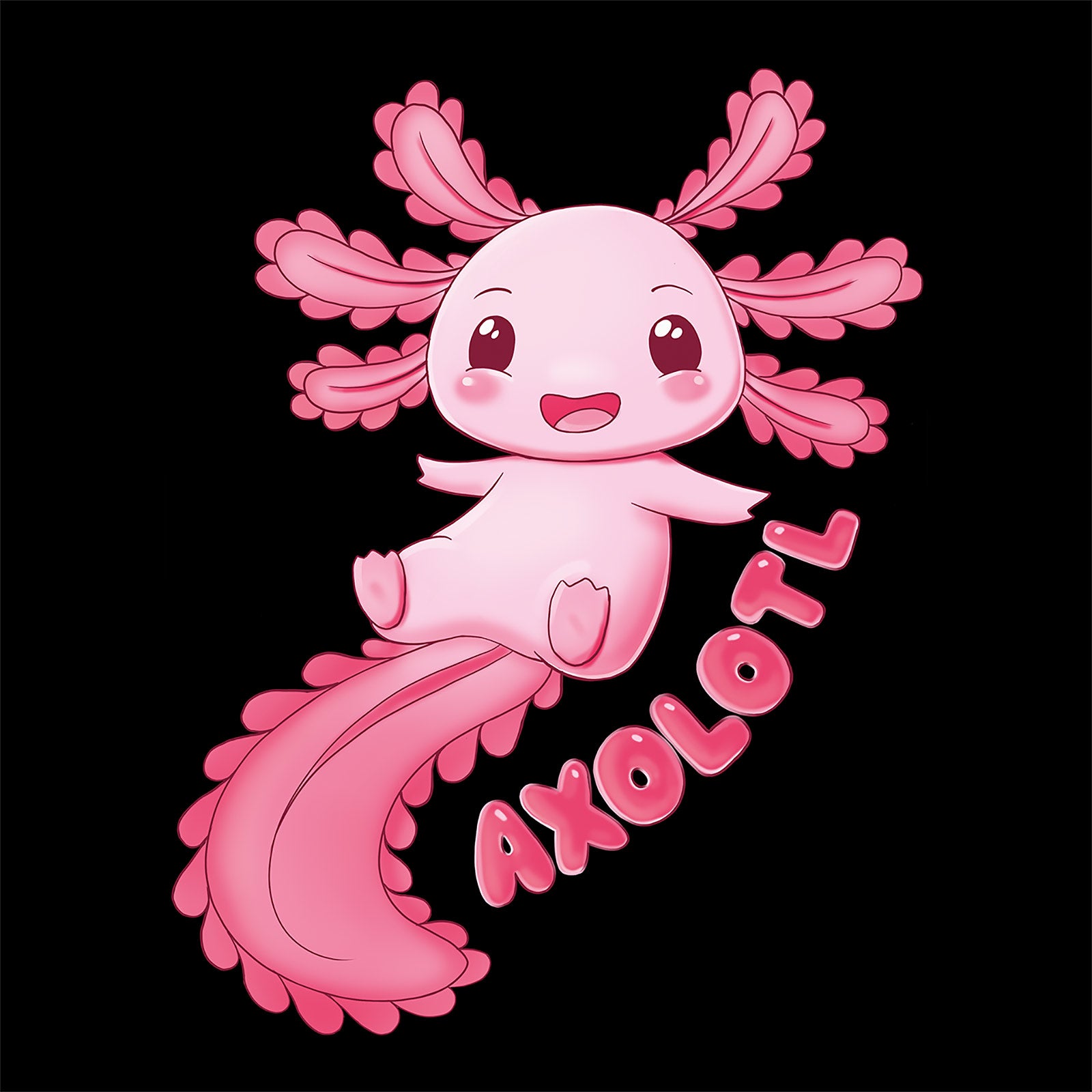 Imagen del producto Camiseta Chibi Axolotl negra