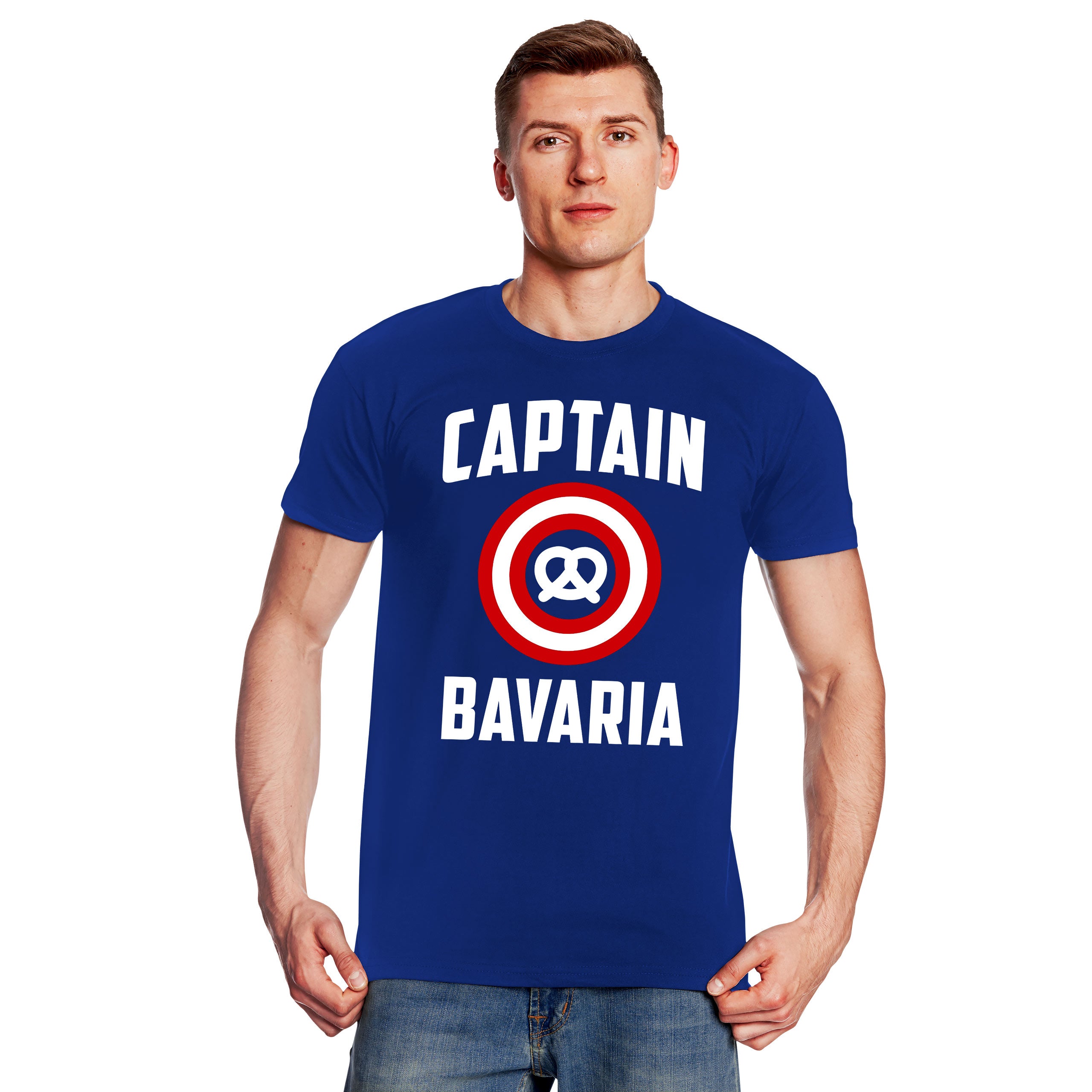 Imagen del producto Camiseta de Captain Bavaria para fans de Captain America azul