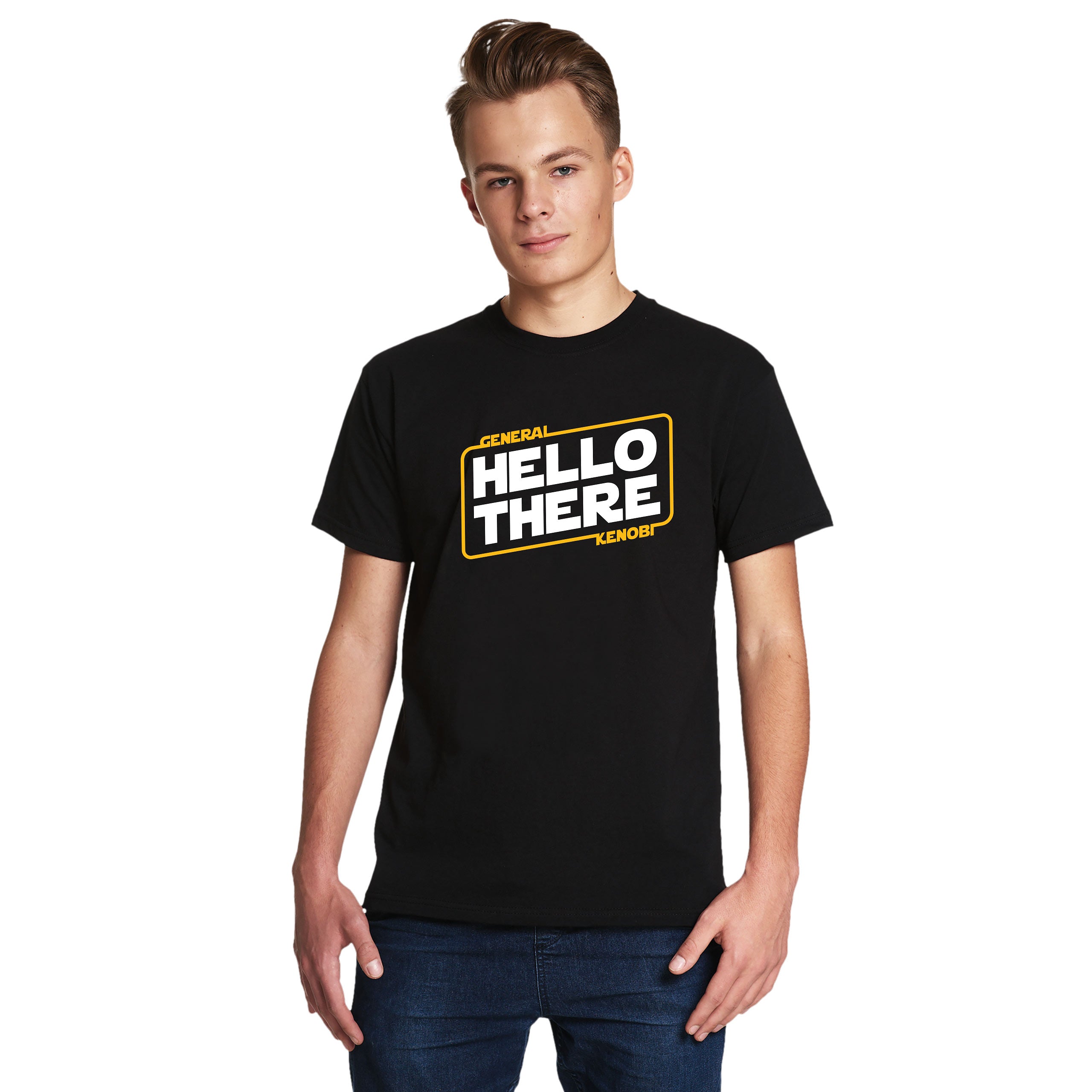 Imagen del producto Camiseta General Kenobi Hello There para fans de Star Wars negra
