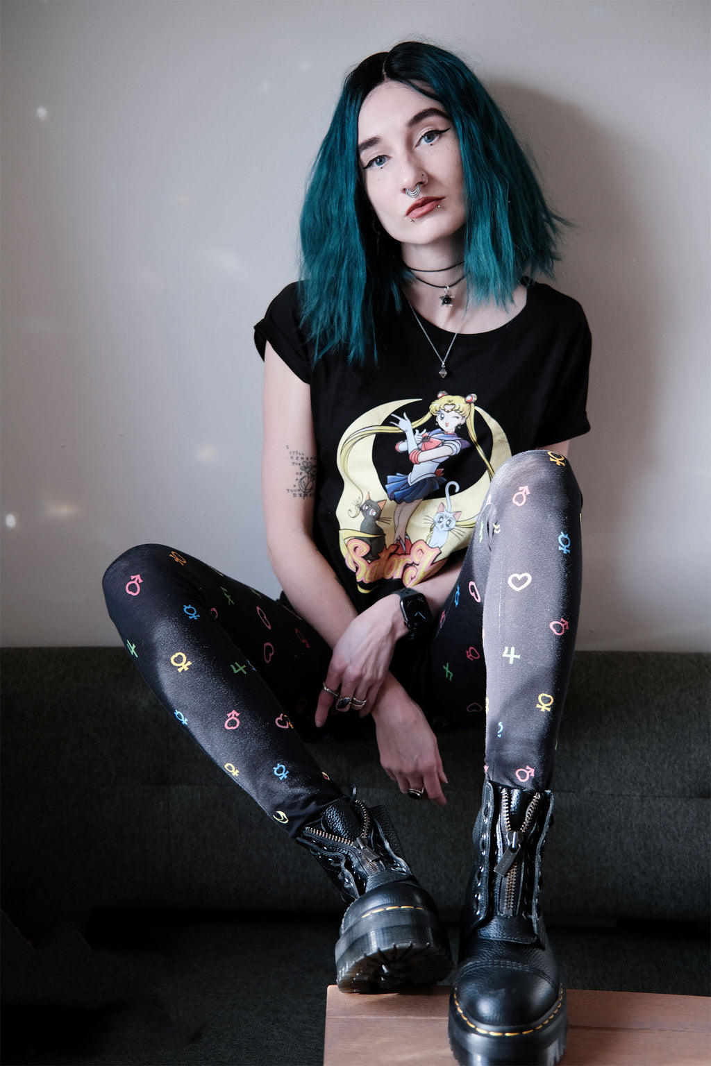 Imagen del producto Leggings de símbolo de Sailor Moon negro