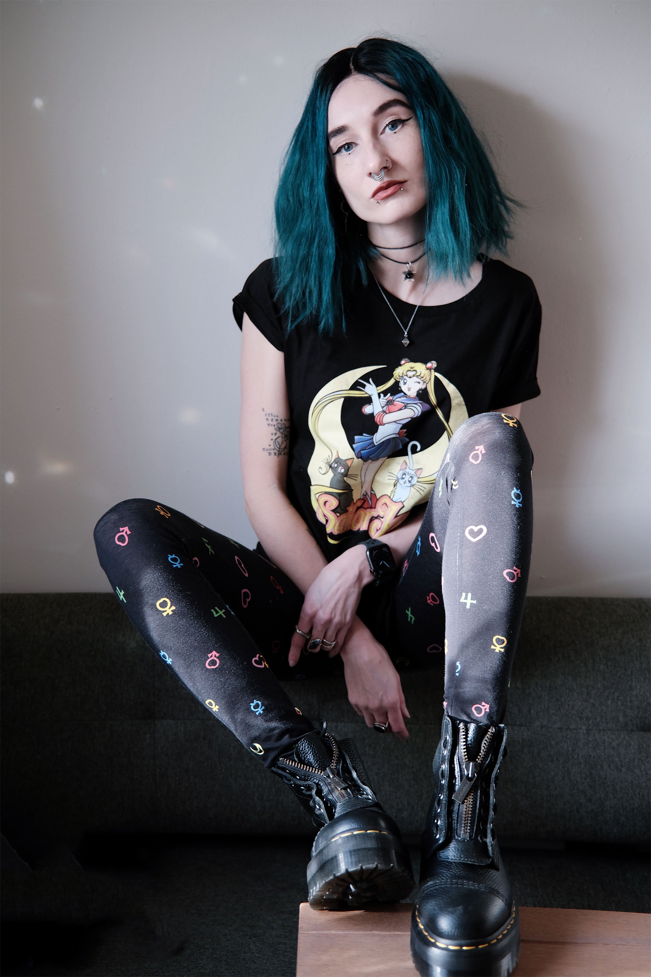 Imagen del producto Leggings de símbolo de Sailor Moon negro
