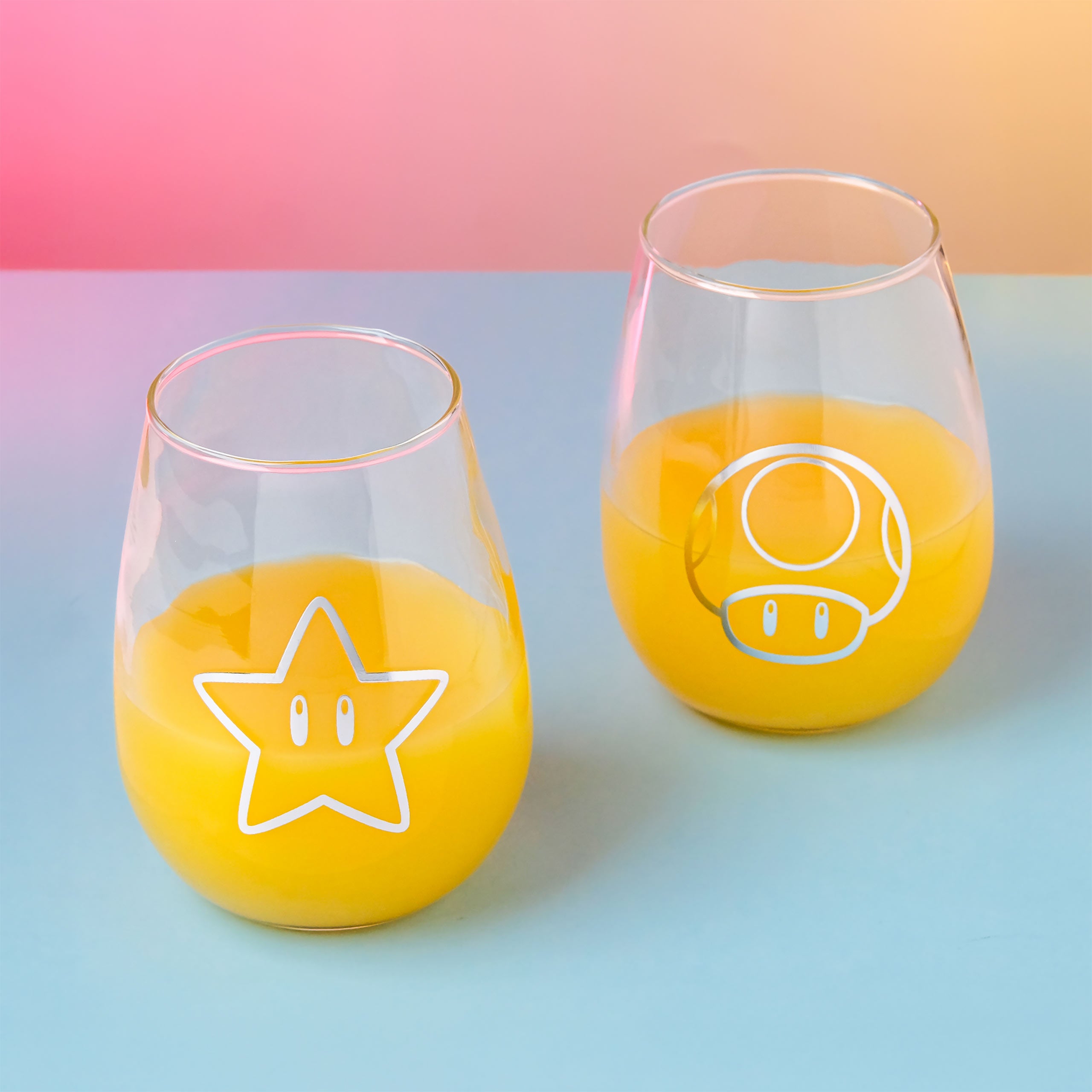 Imagen del producto Super Mario - Star & Super Mushroom Glasses Set de 2