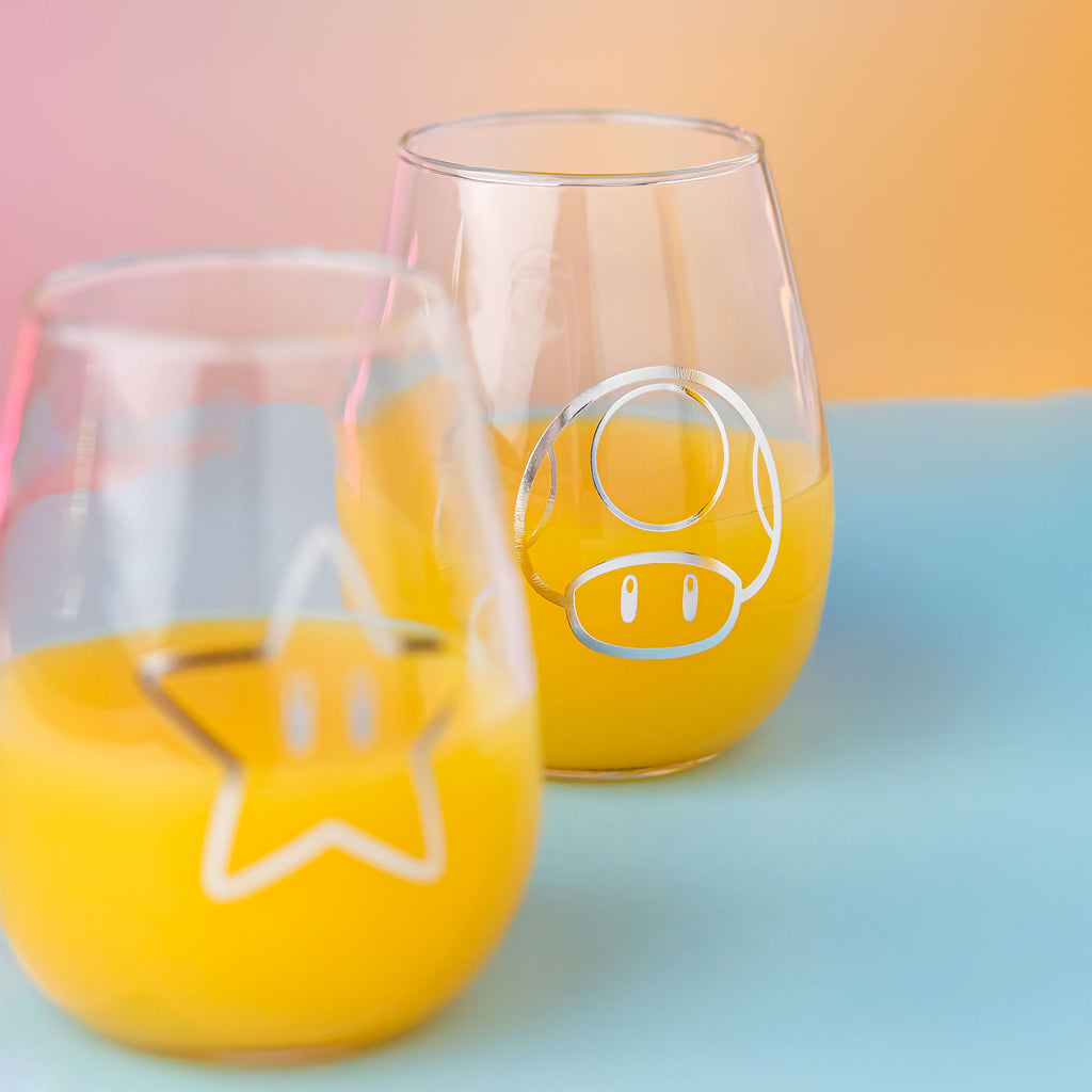Imagen del producto Super Mario - Star & Super Mushroom Glasses Set de 2
