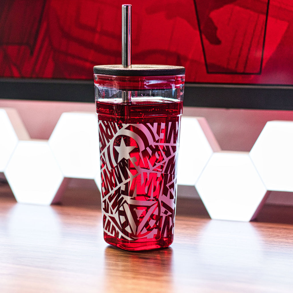 Imagen del producto Marvel - Vaso con logotipo y pajita