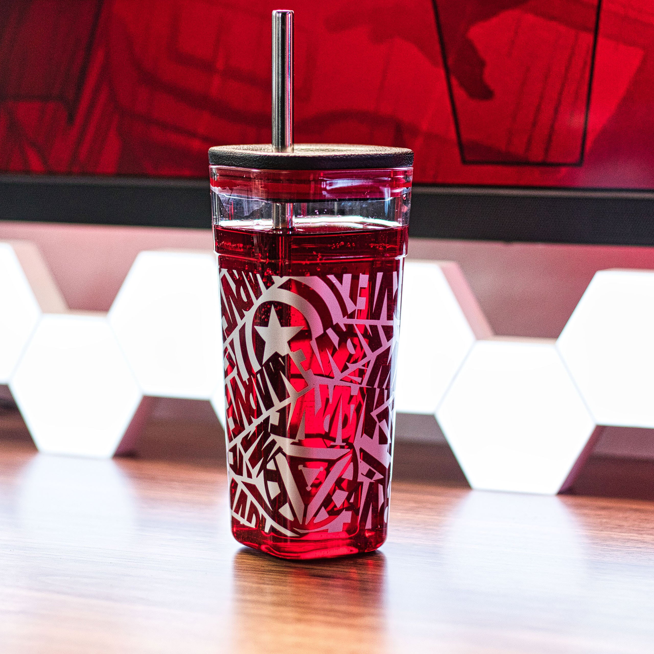Imagen del producto Marvel - Vaso con logotipo y pajita