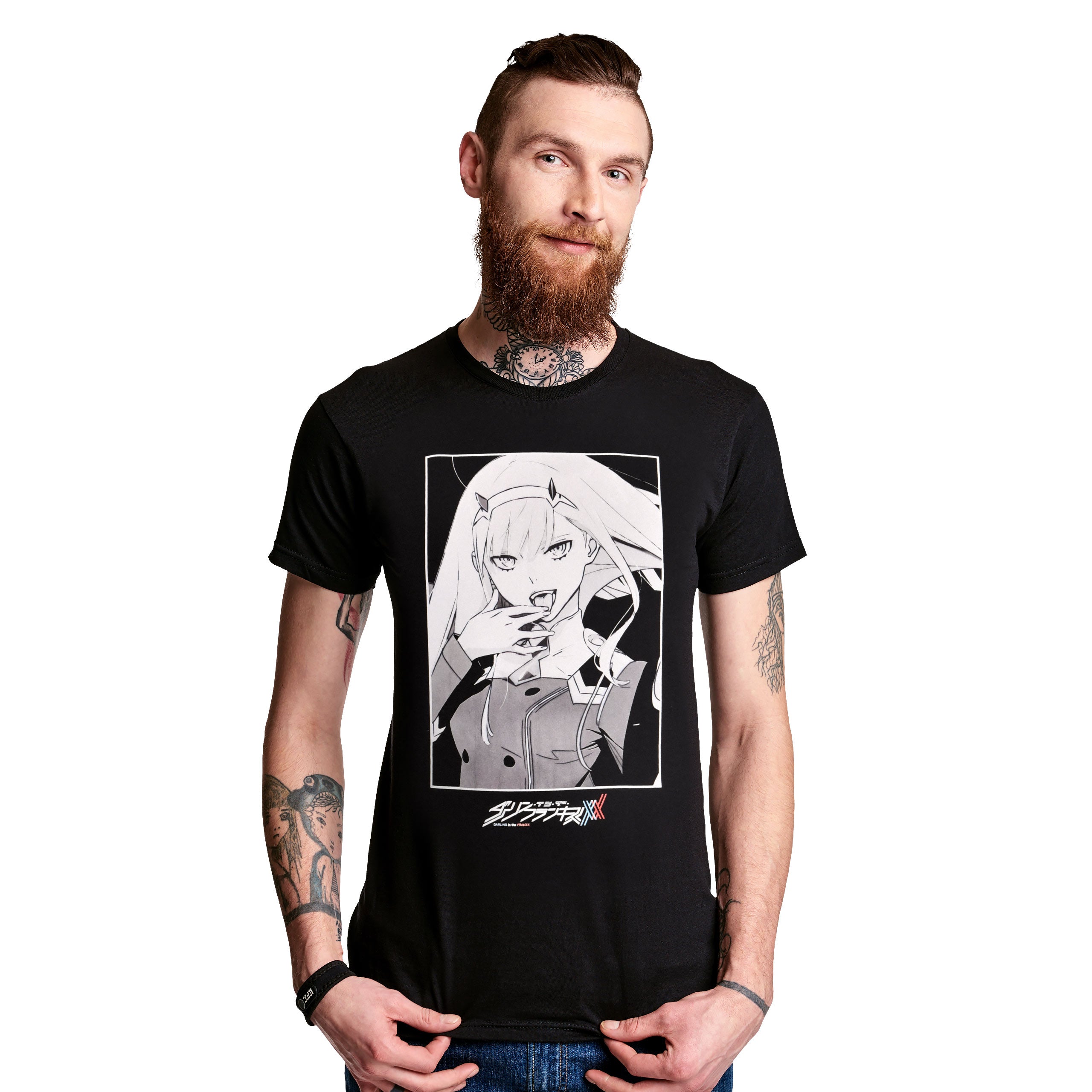 Imagen del producto Darling in the Franxx - Camiseta negra de manga corta con Zero Two