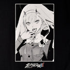 Imagen del producto Darling in the Franxx - Camiseta negra de manga corta con Zero Two