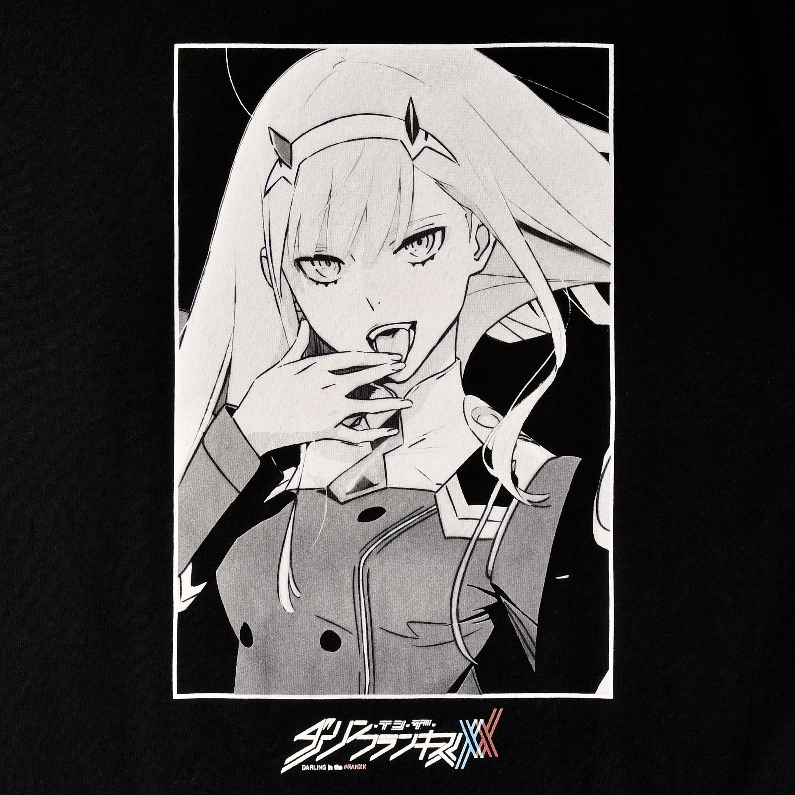 Imagen del producto Darling in the Franxx - Camiseta negra de manga corta con Zero Two