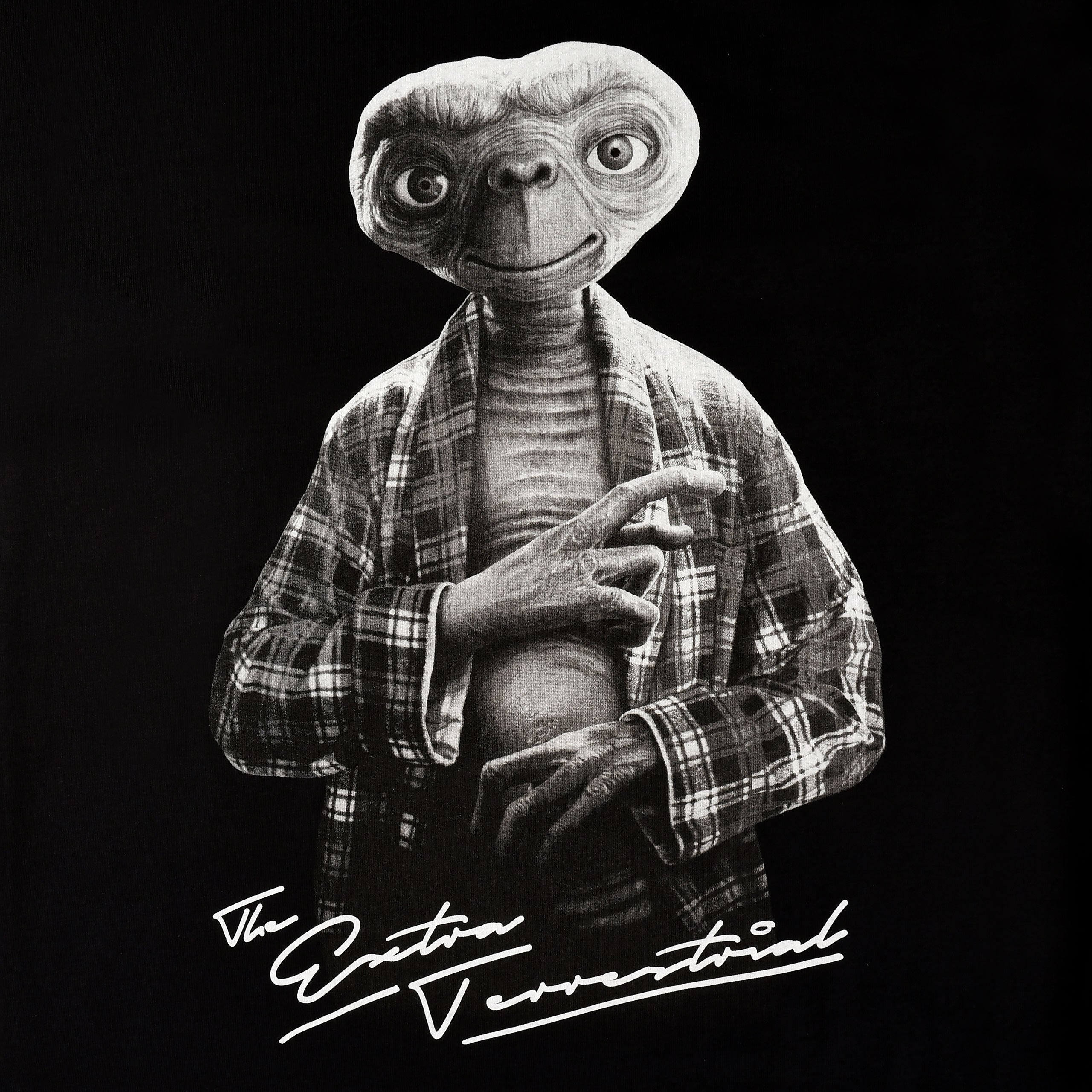 Imagen del producto E.T. - Camiseta de personaje monocromático negro
