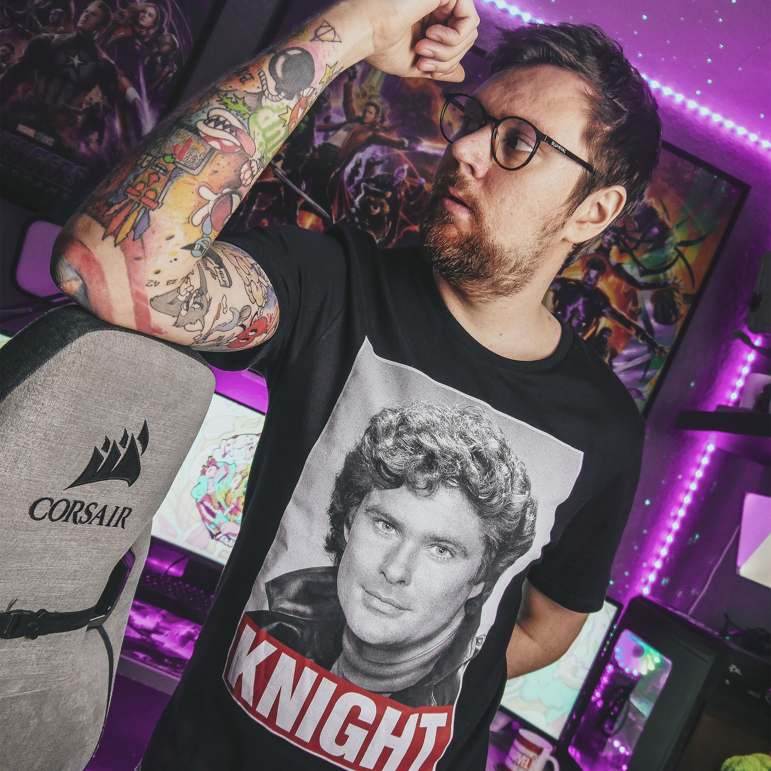 Imagen del producto Knight Rider - Camiseta negra de Michael Knight