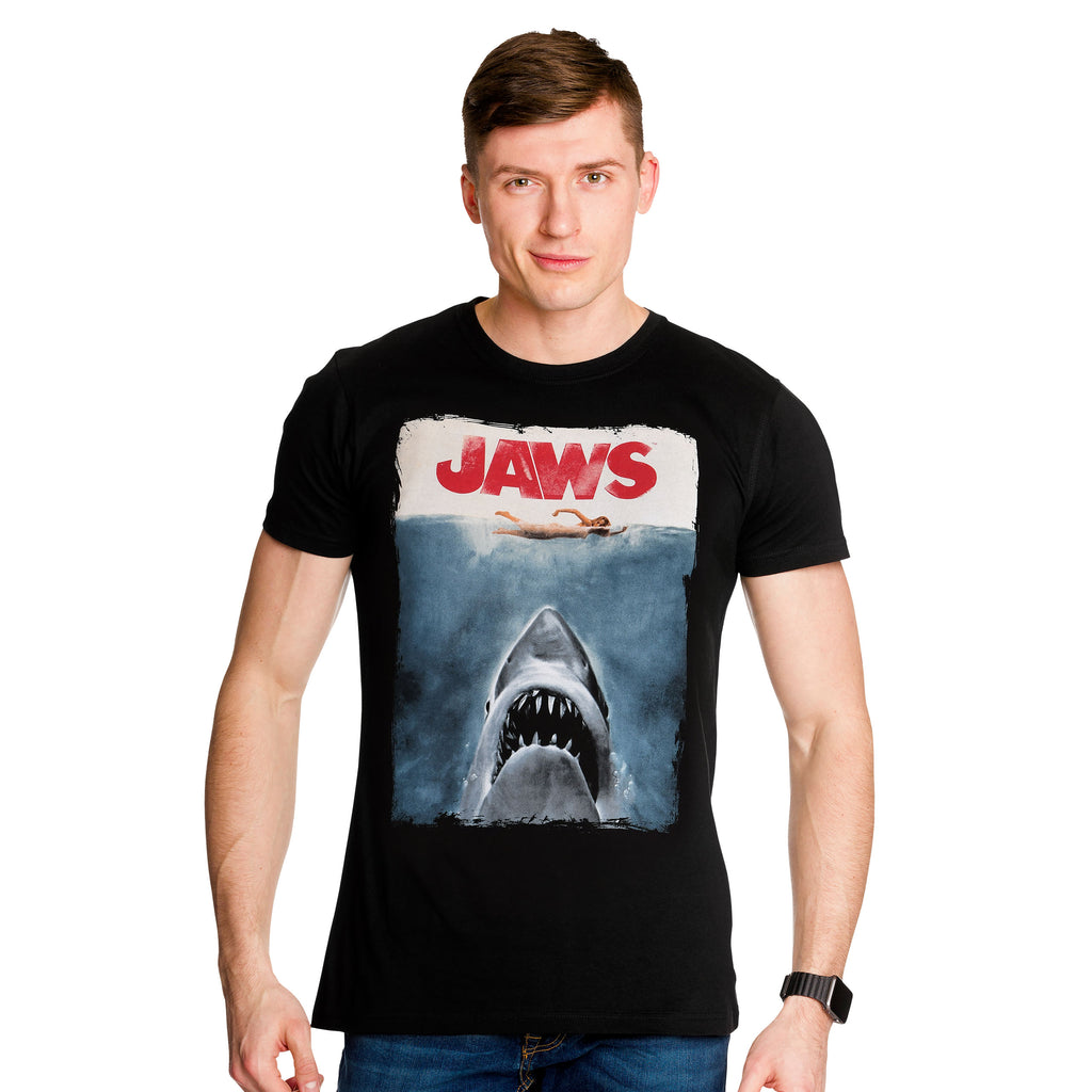 Imagen del producto Tiburón - Camiseta negra con póster de Jaws