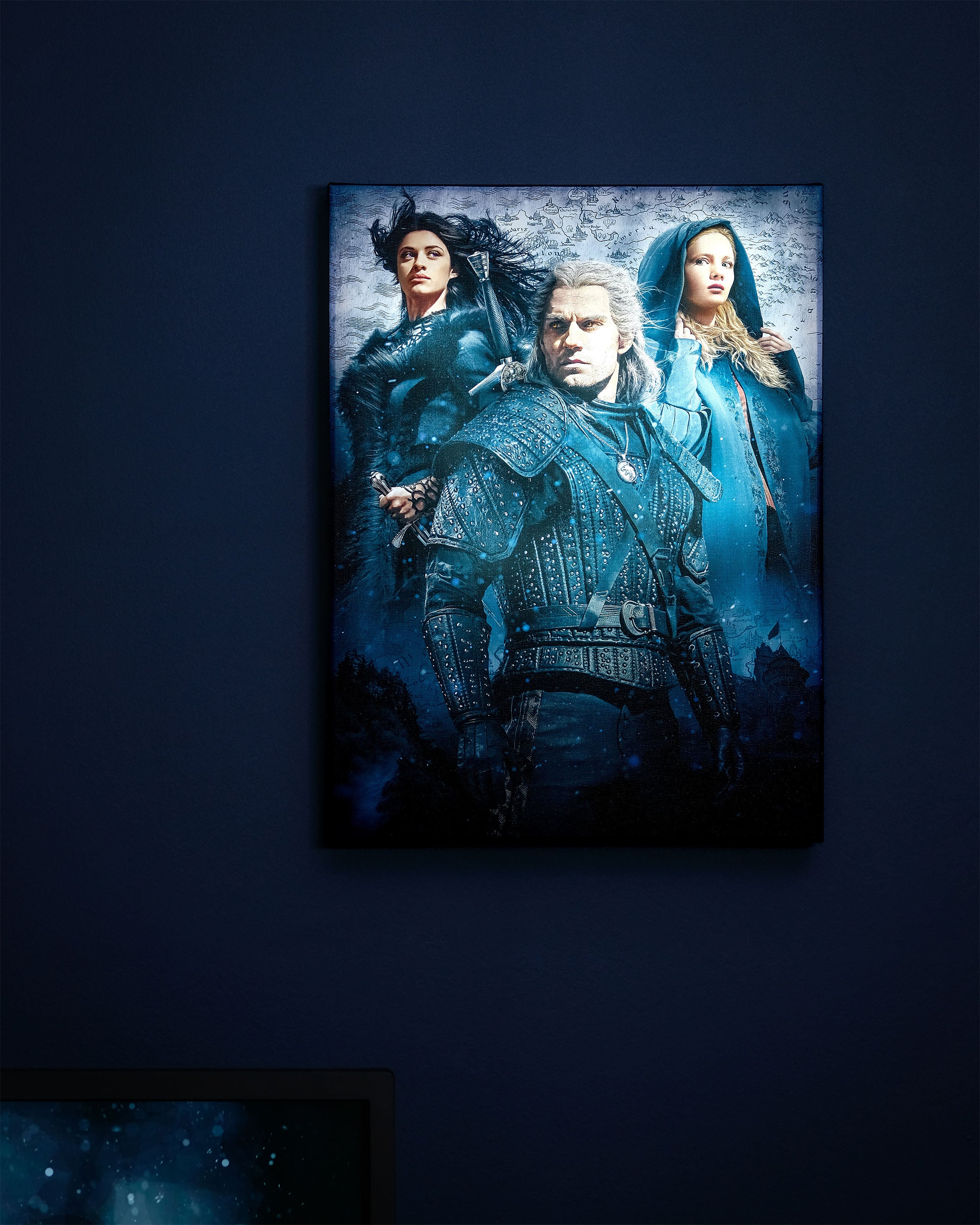 Imagen del producto Witcher - Cuadro de pared con luz de Ciri, Yennefer & Geralt