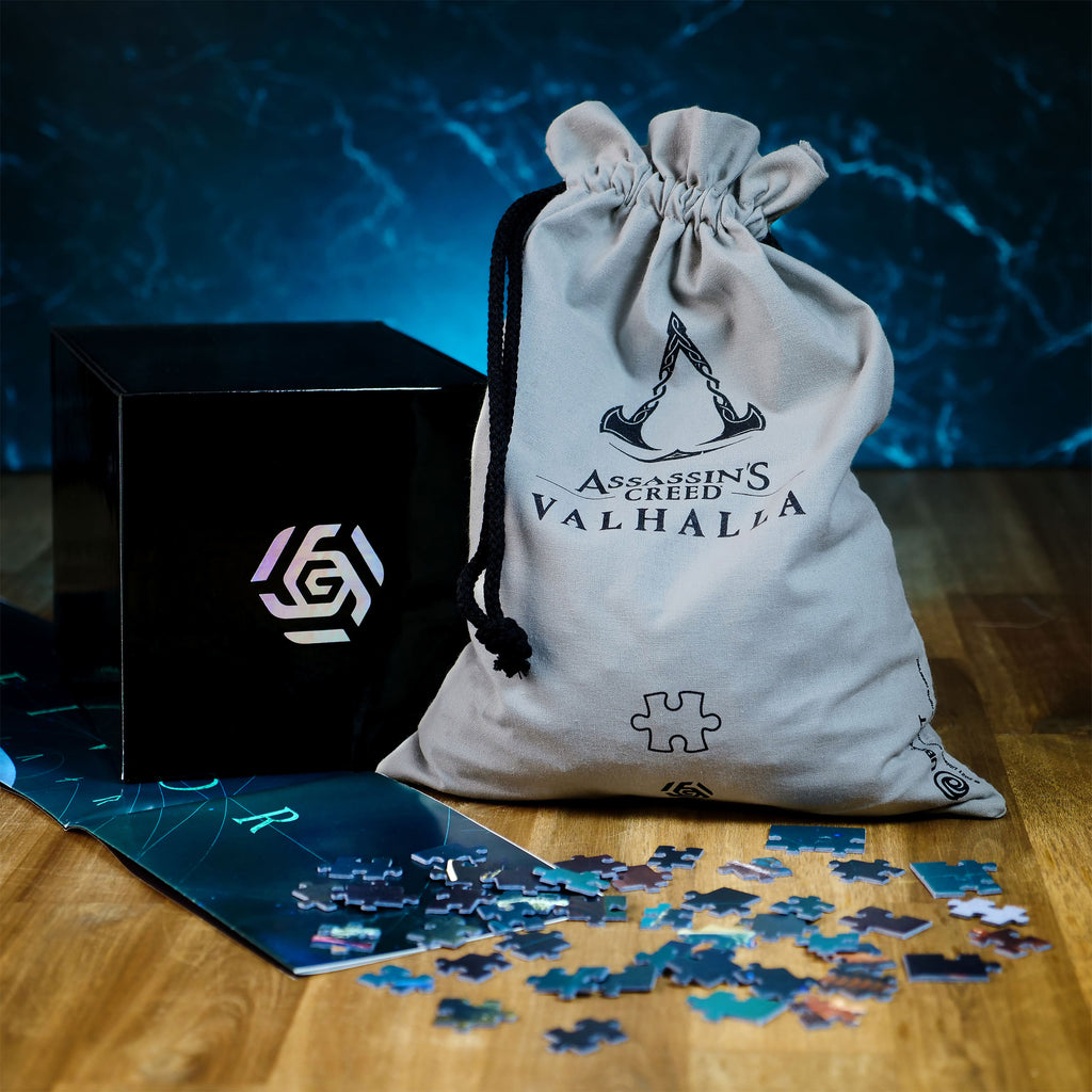 Imagen del producto Assassin's Creed Valhalla - Puzzle de Eivor con bolsa de tela con logo