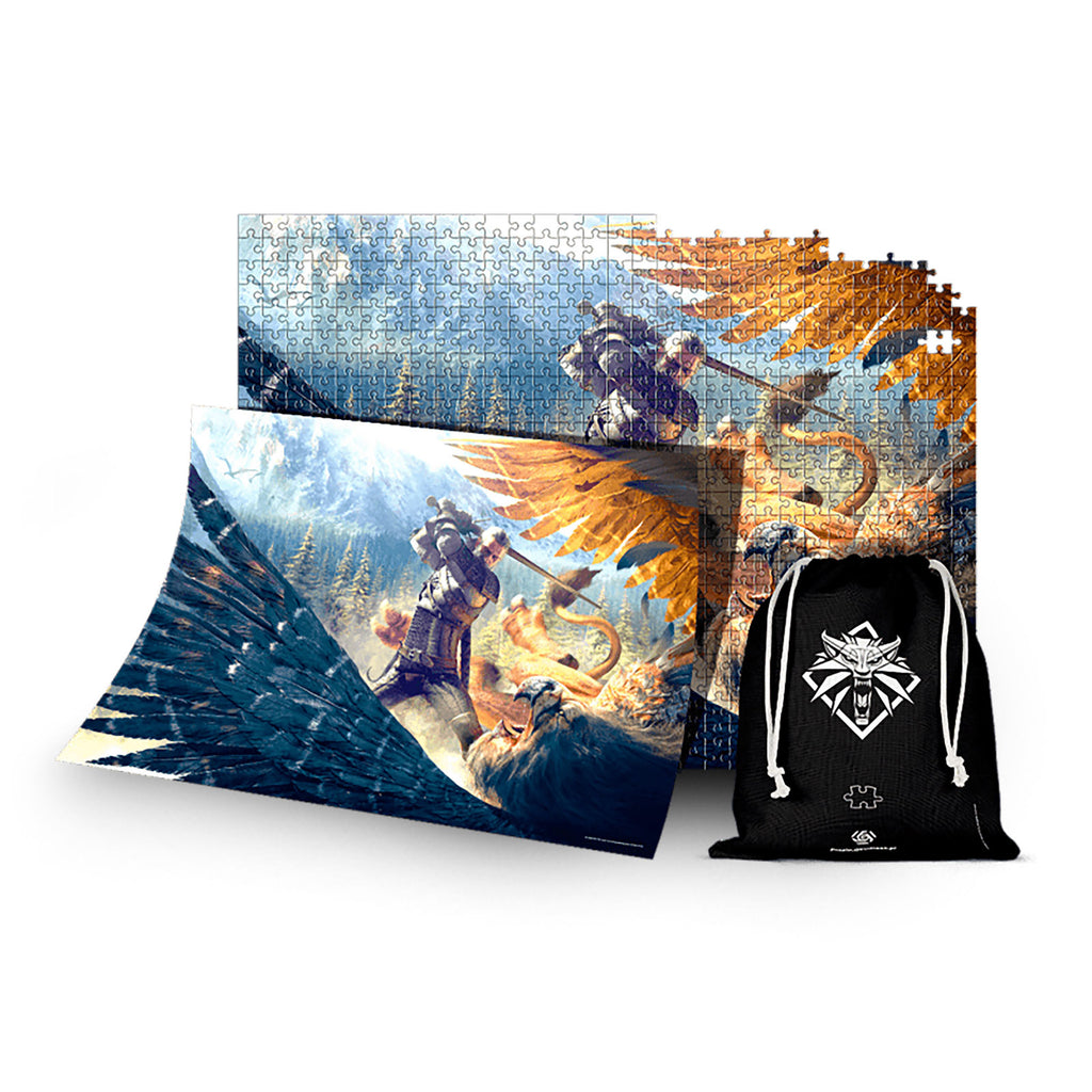 Product image Witcher - Geralt vs. Griffin Puzzle with Logo Fabric Bag
