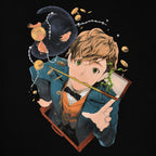 Imagen del producto Newt con Niffler Camiseta de anime negra - Animales fantásticos