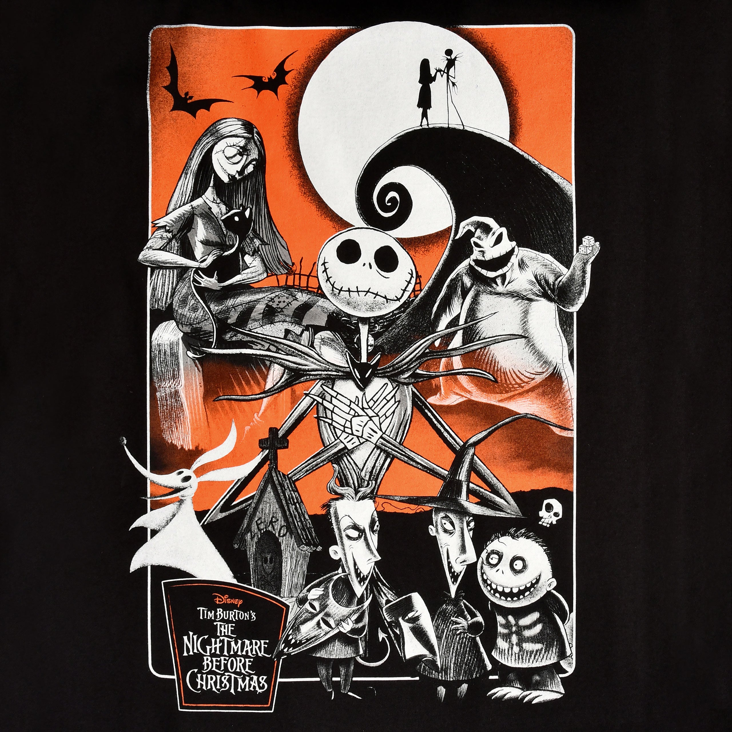 Imagen del producto Pesadilla antes de Navidad - Camiseta de luna naranja negra