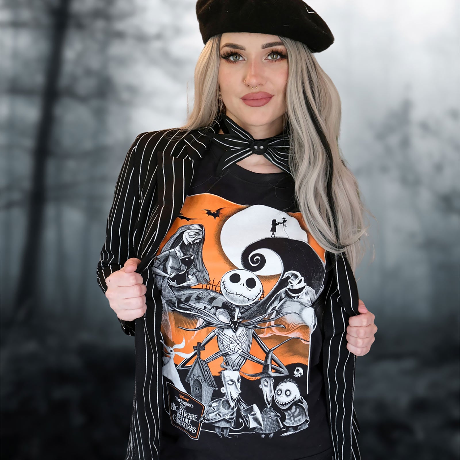 Imagen del producto Pesadilla antes de Navidad - Camiseta de luna naranja negra