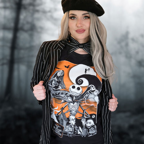 Imagen del producto Pesadilla antes de Navidad - Camiseta de luna naranja negra