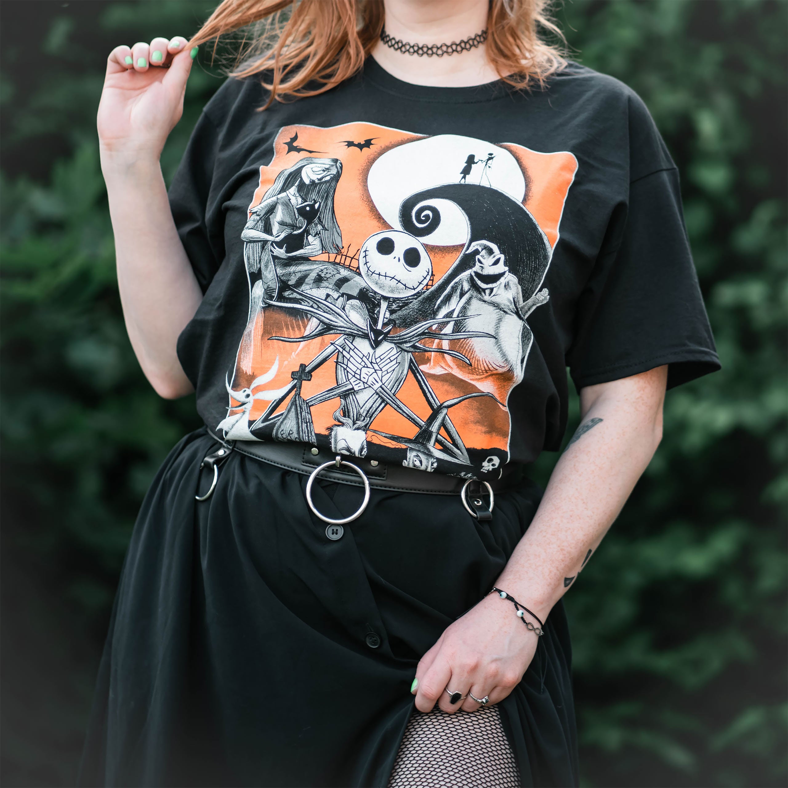 Imagen del producto Pesadilla antes de Navidad - Camiseta de luna naranja negra