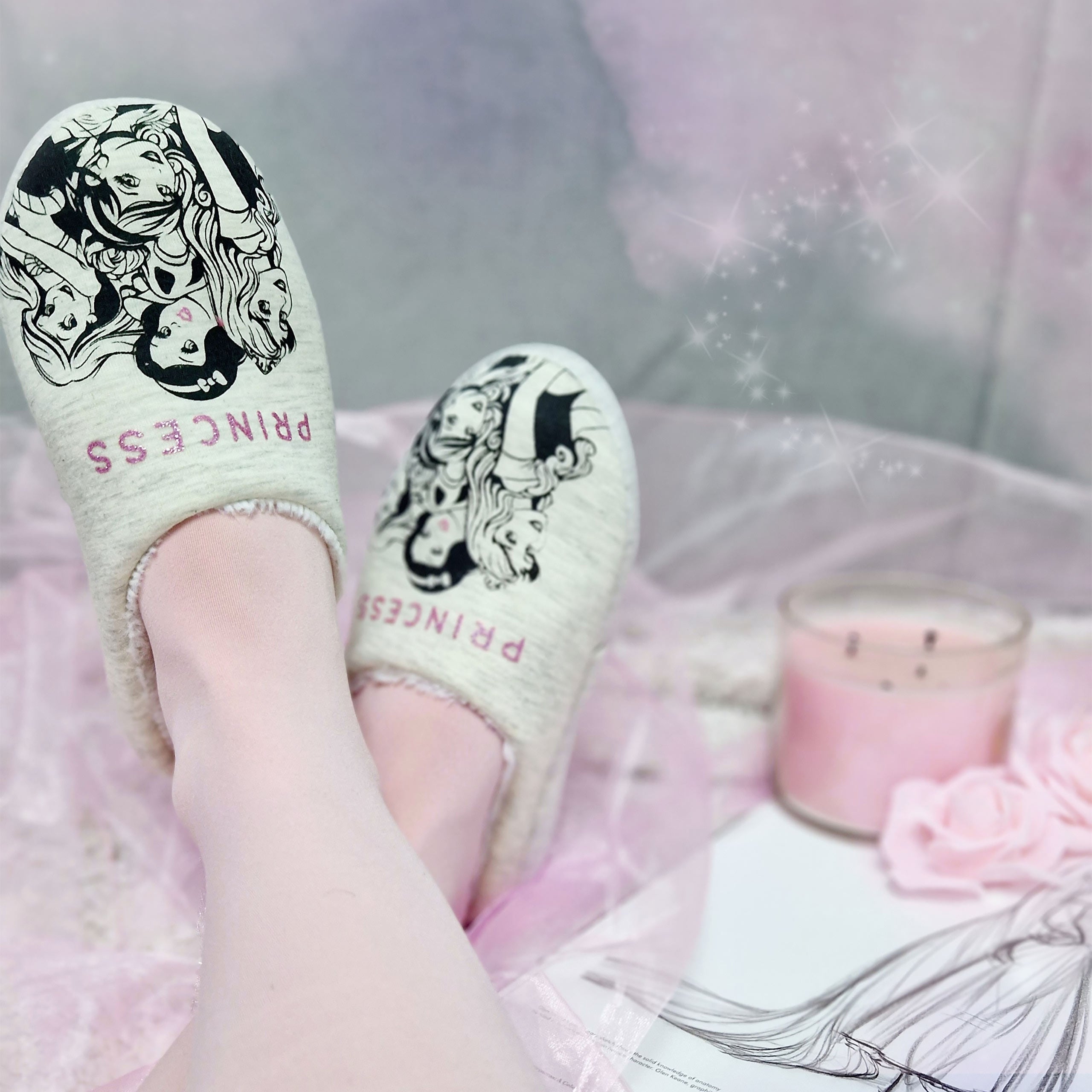 Imagen del producto Disney - Pantuflas de peluche de Princesa en blanco