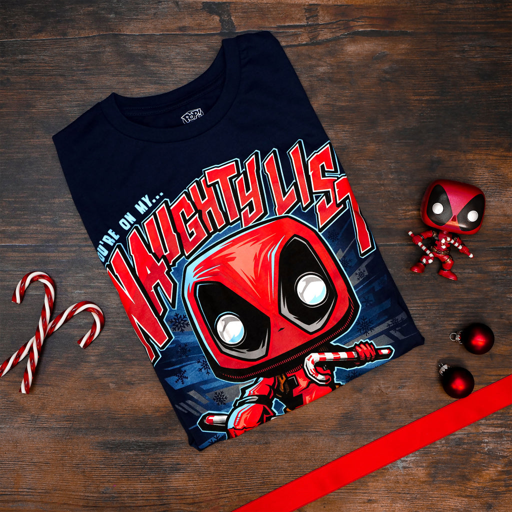 Imagen del producto Camiseta de Navidad de Deadpool con figura Funko Pop
