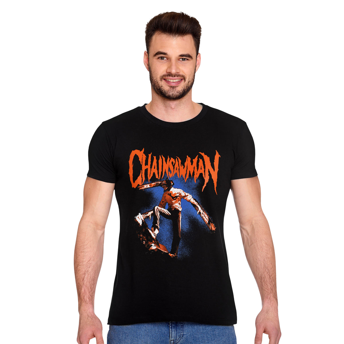 Imagen del producto Chainsaw Man - Camiseta con logo rojo en negro
