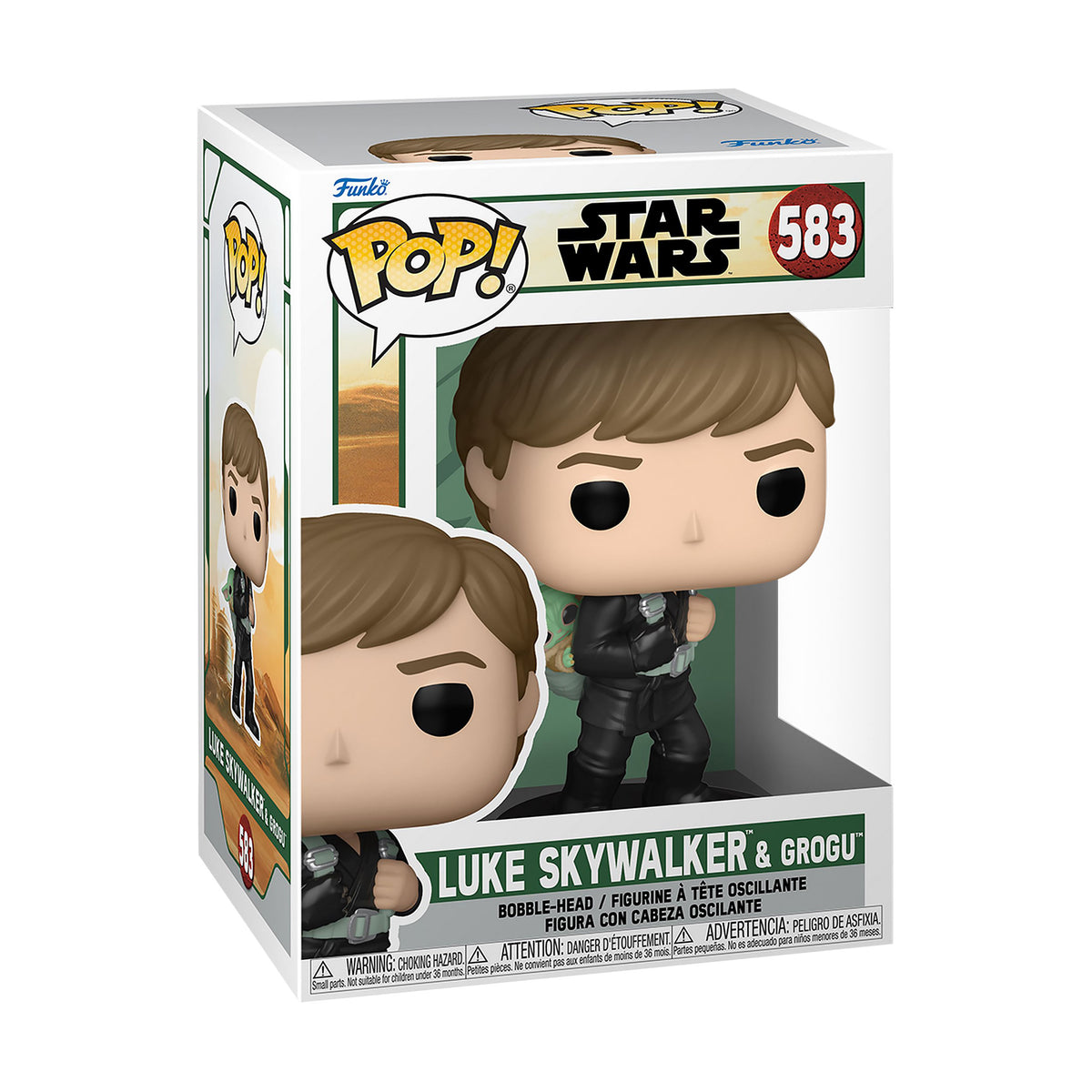 Imagen del producto Star Wars - Luke Skywalker con Grogu Funko Pop Figura de Cabeza Oscilante
