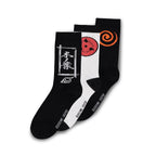 Imagen del producto Naruto Shippuden - Conjunto de 3 calcetines con símbolo de Sasuke