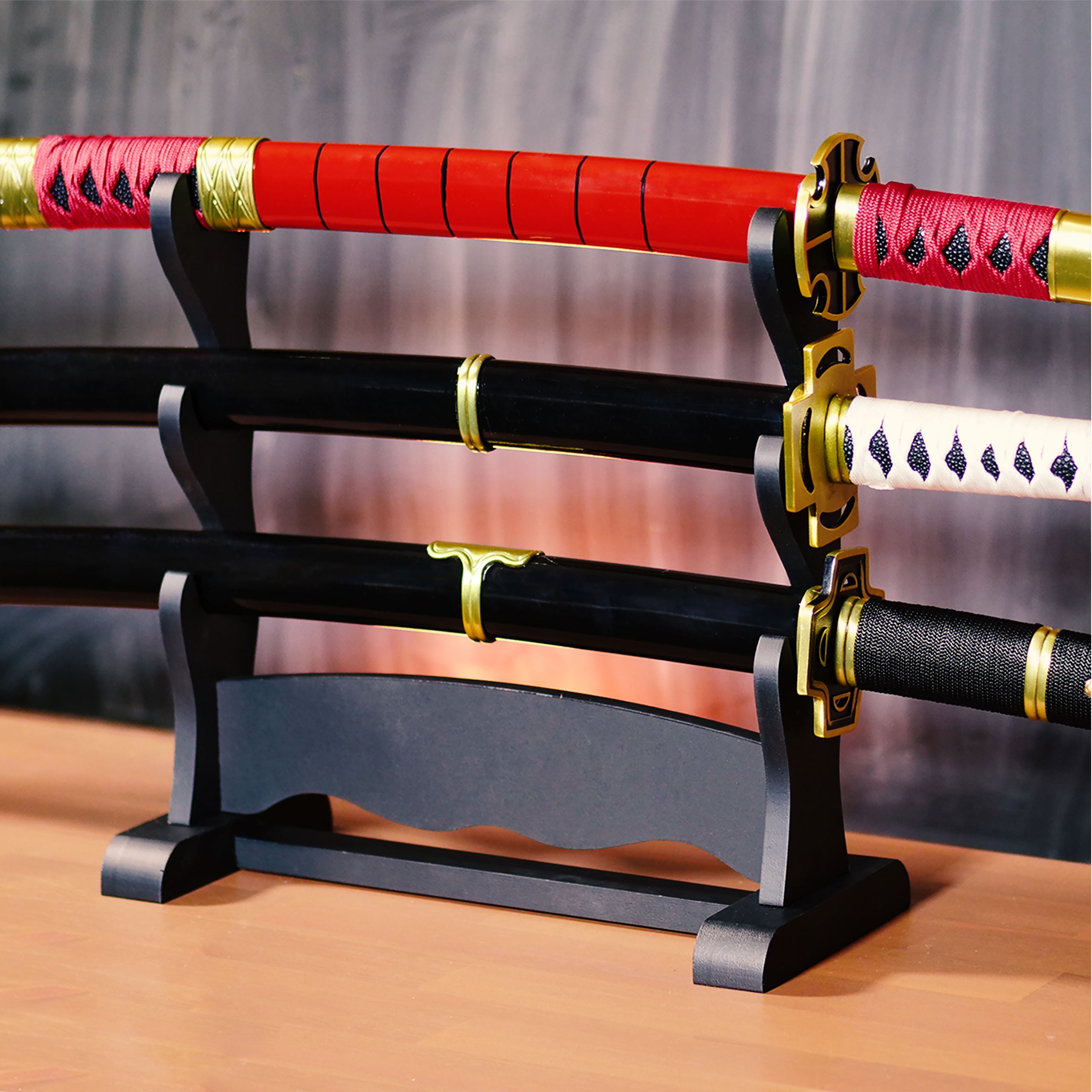 Imagen del producto Soporte de Katana para tres espadas Accesorio negro
