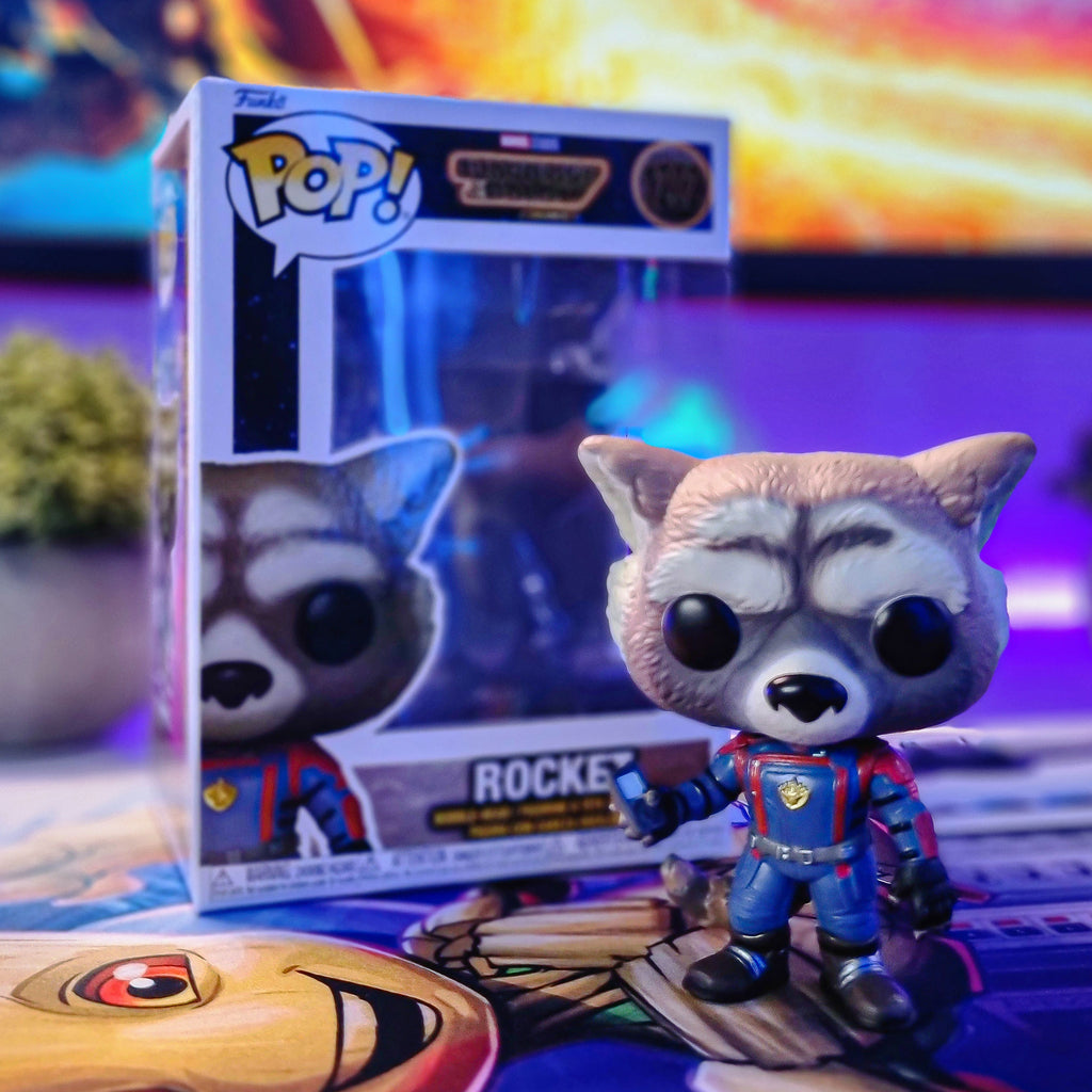 Imagen del producto Guardianes de la Galaxia - Figura Funko Pop de Rocket Raccoon con cabeza oscilante