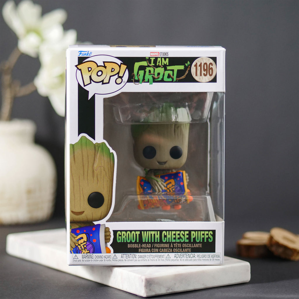 Imagen del producto Yo soy Groot - Groot con bolas de queso Figura Funko Pop con cabeza oscilante