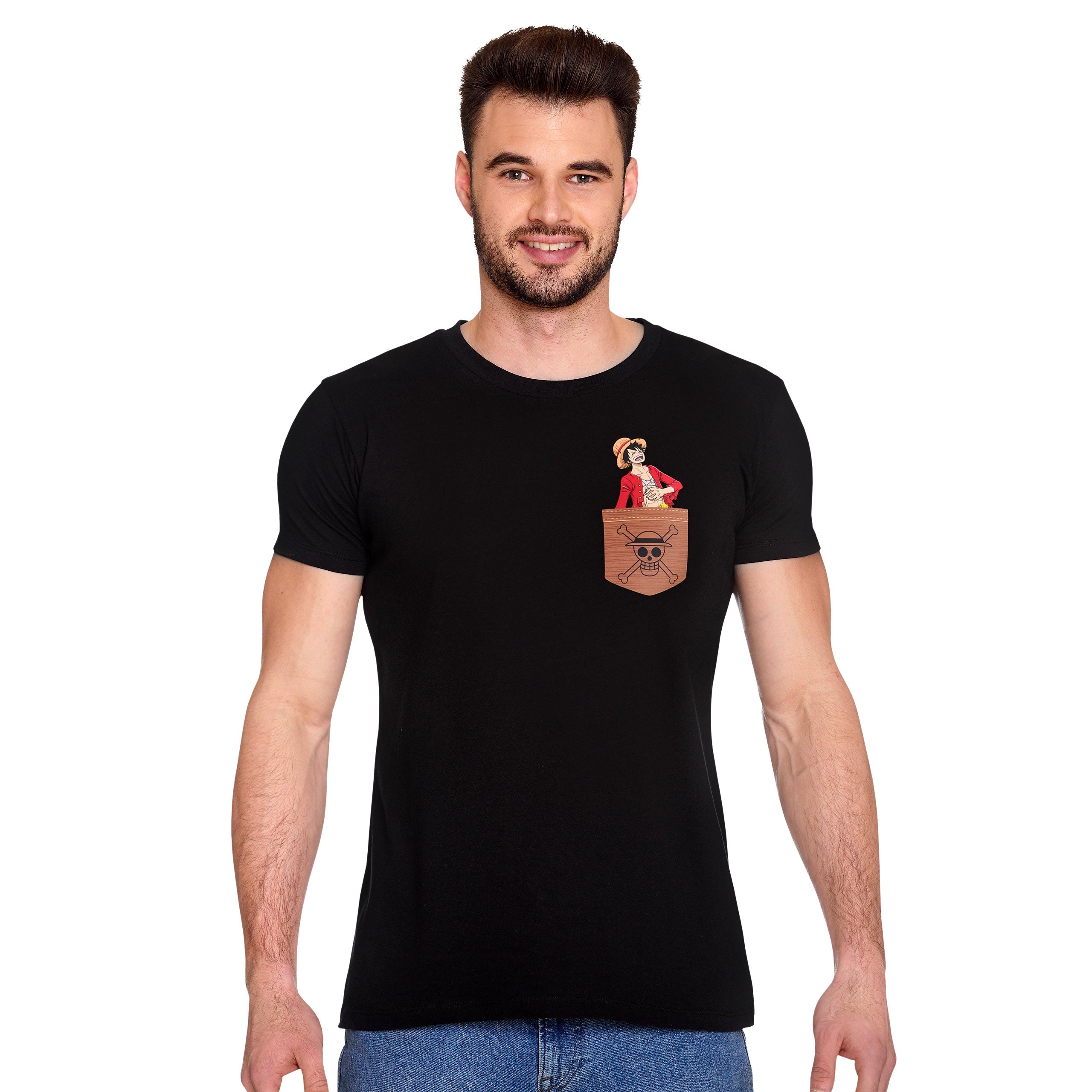 Imagen del producto One Piece - Camiseta de bolsillo Ruffy negra