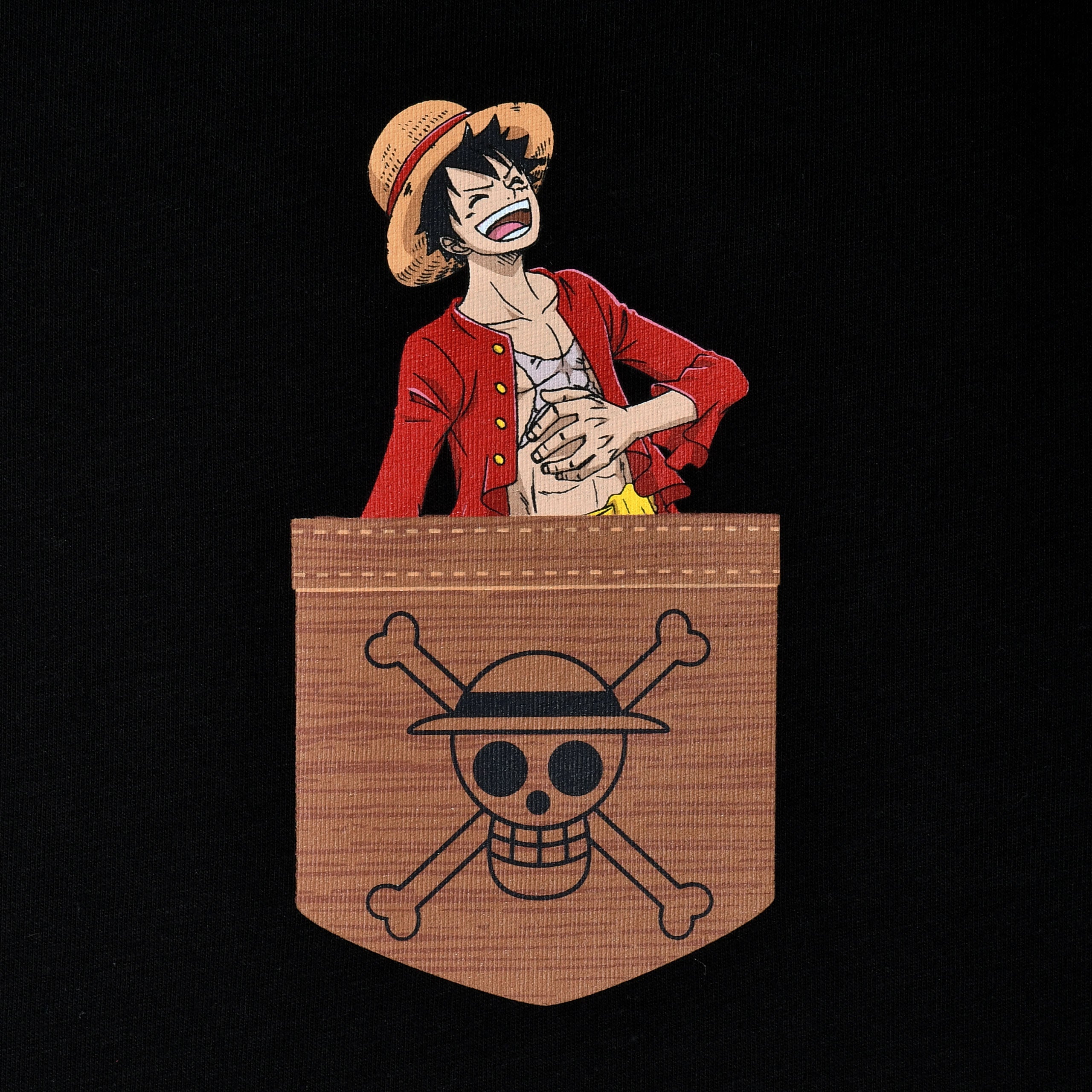 Imagen del producto One Piece - Camiseta de bolsillo Ruffy negra