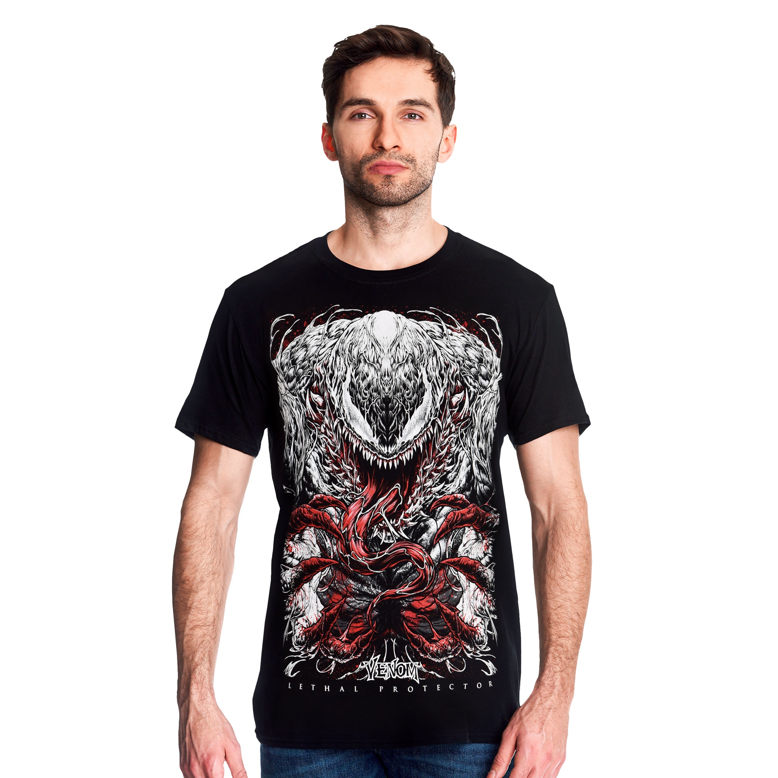 Imagen del producto Venom - Camiseta negra, blanca y sangre