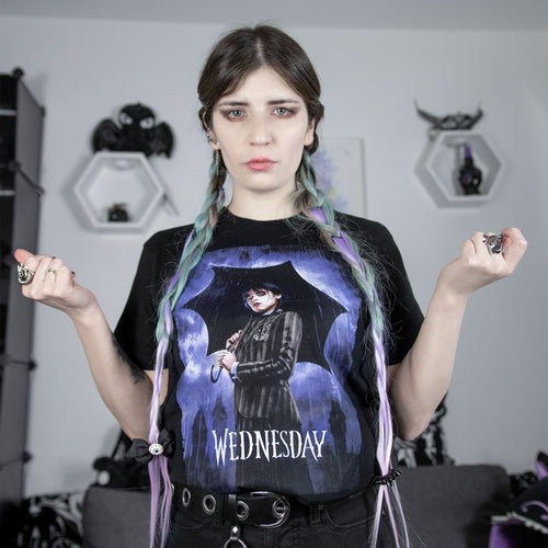 Imagen del producto Wednesday - Camiseta teaser póster negra