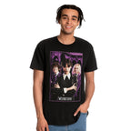 Imagen del producto Camiseta negra de collage de Wednesday con Enid y Eugene