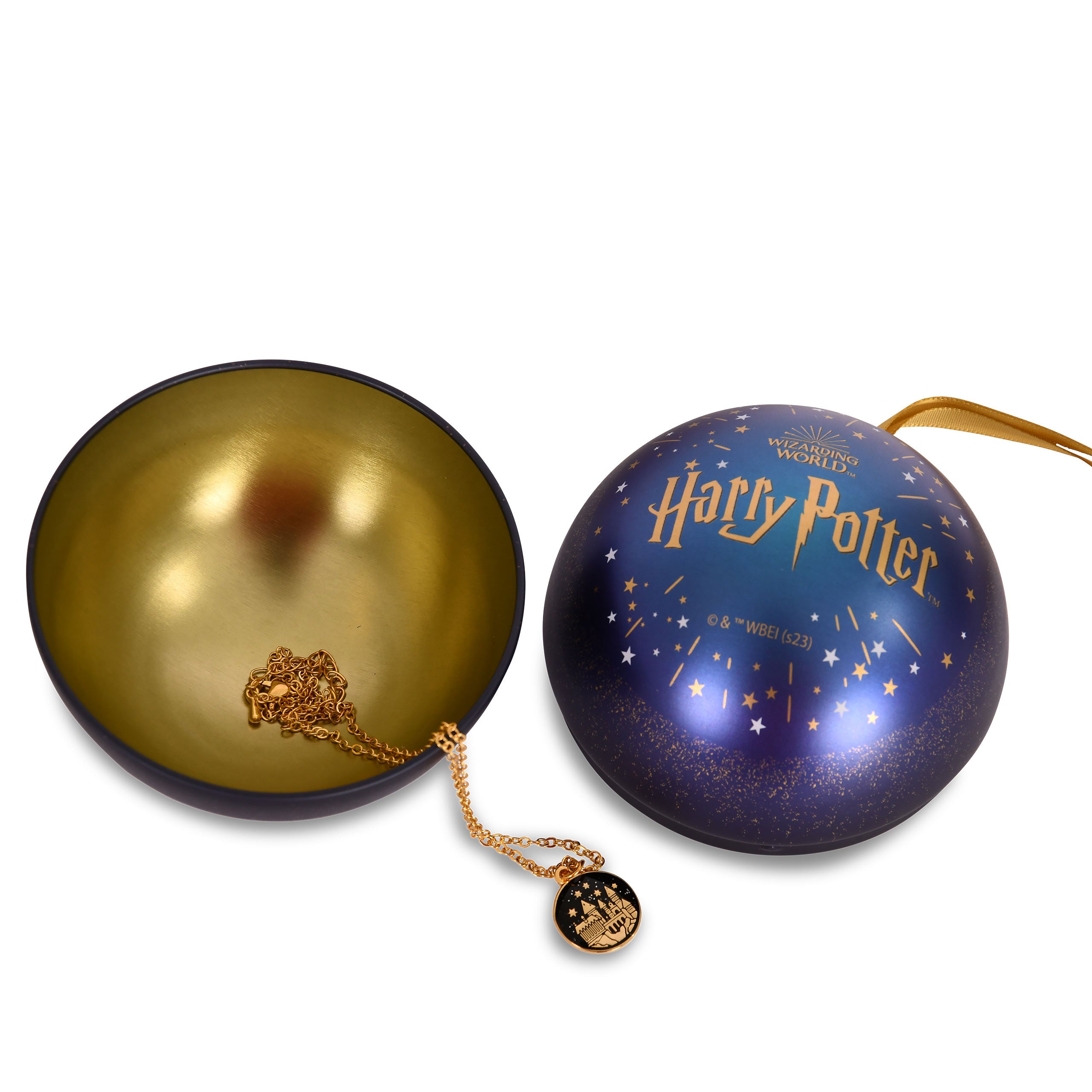 Imagen del producto Harry Potter - Bola de Navidad de la Escuela de Magia y Hechicería de Hogwarts con Collar