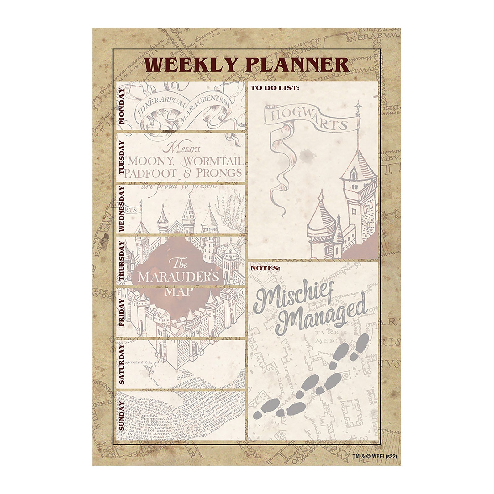 Imagen del producto Harry Potter - Mapa del Merodeador Planificador Semanal A5