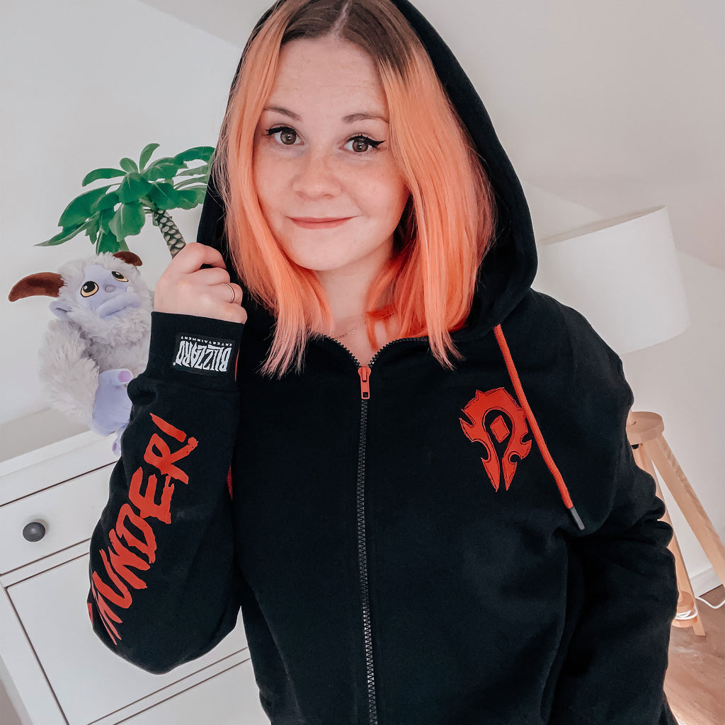 Imagen del producto World of Warcraft - Blood & Thunder Chaqueta con capucha negra con logo de la Horda