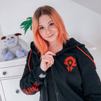 Imagen del producto World of Warcraft - Blood & Thunder Chaqueta con capucha negra con logo de la Horda