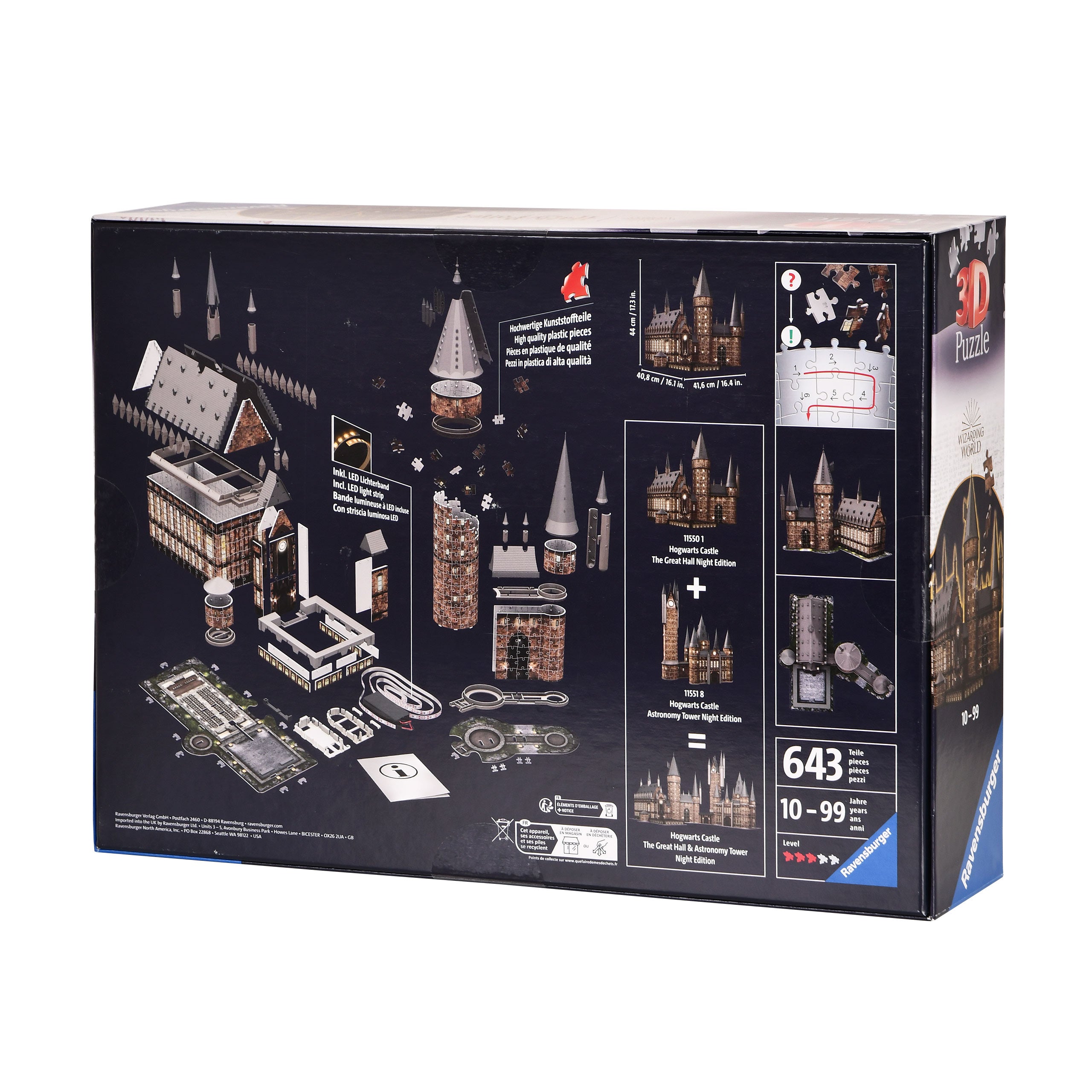 Imagen del producto Hogwarts Castle La Gran Sala Puzzle 3D con iluminación - Harry Potter