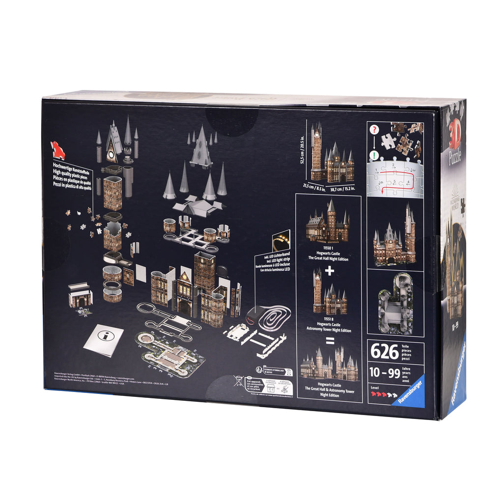 Imagen del producto Puzzle 3D del Torre de Astronomía de Hogwarts con iluminación - Harry Potter