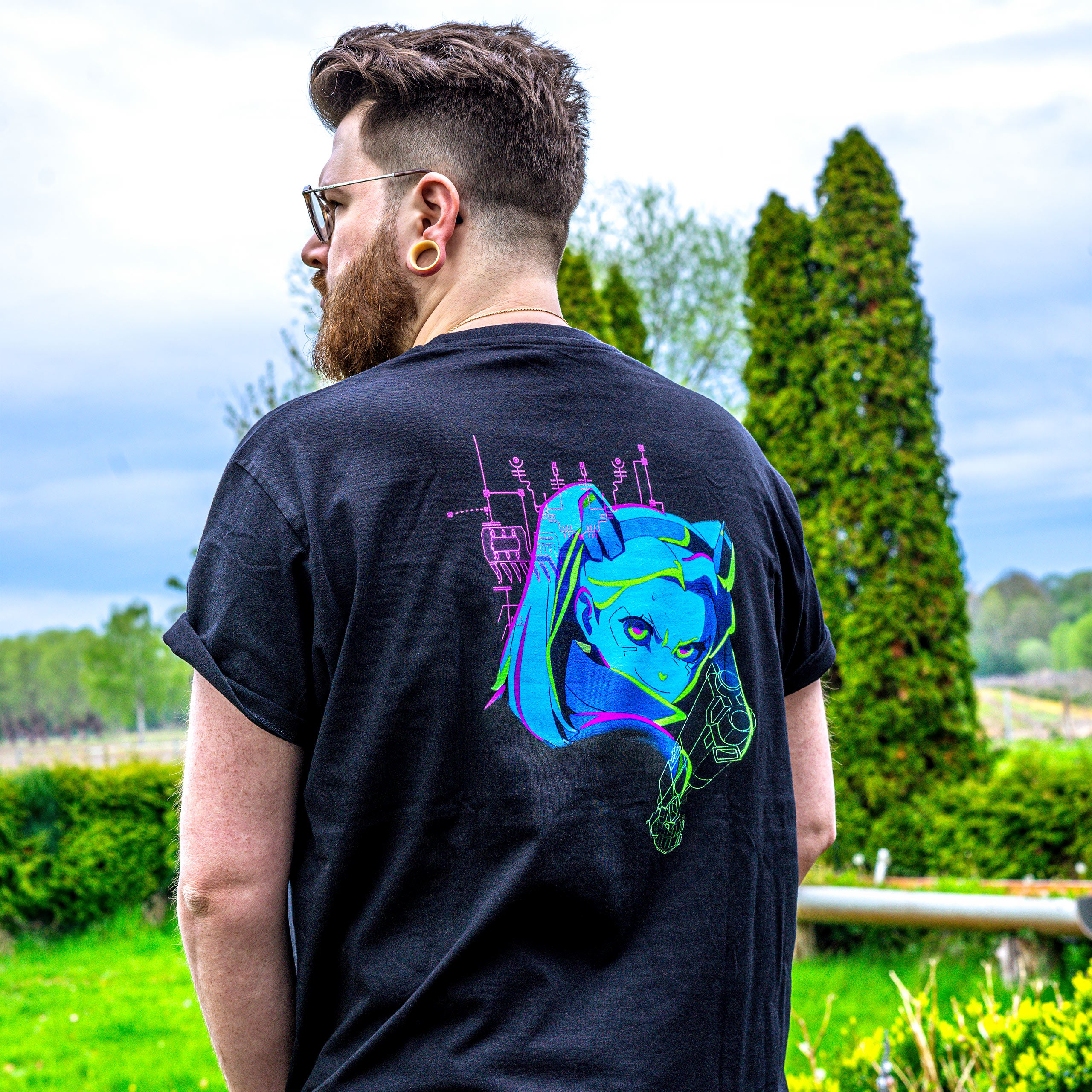 Imagen del producto Cyberpunk Edgerunners - Camiseta negra Rebecca Neon