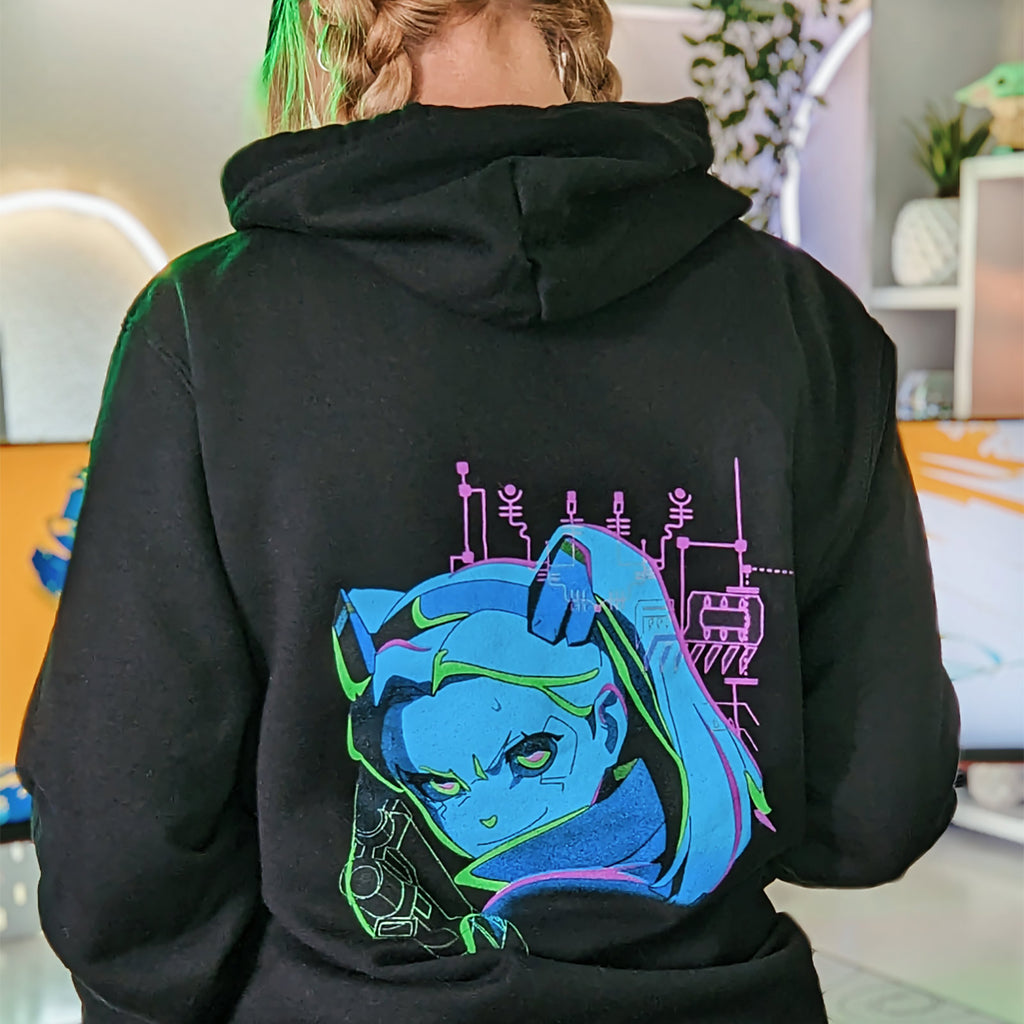 Imagen del producto Cyberpunk Edgerunners - Sudadera con capucha negra Rebecca Neon