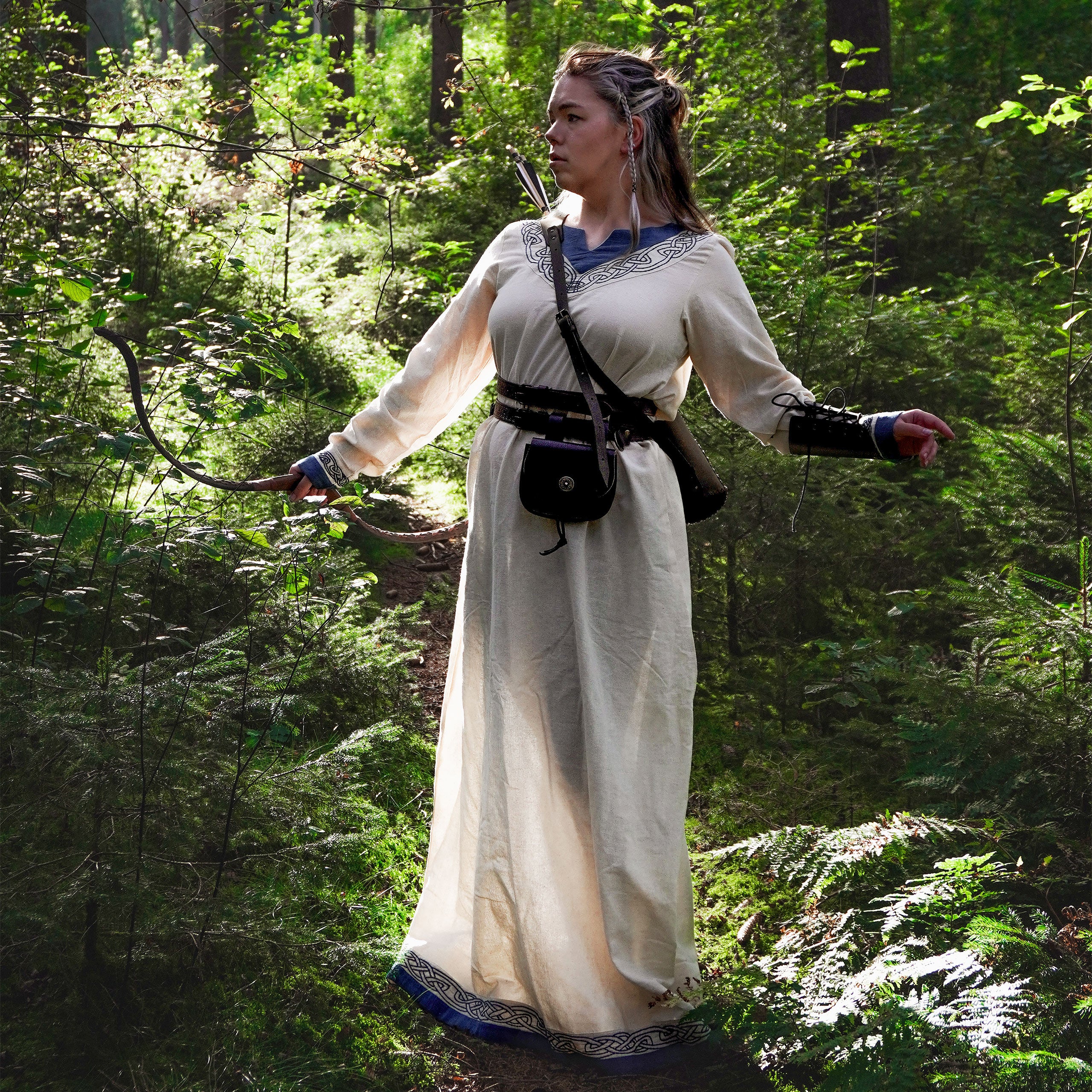 Imagen del producto Vestido Vikingo Lagertha beige-azul